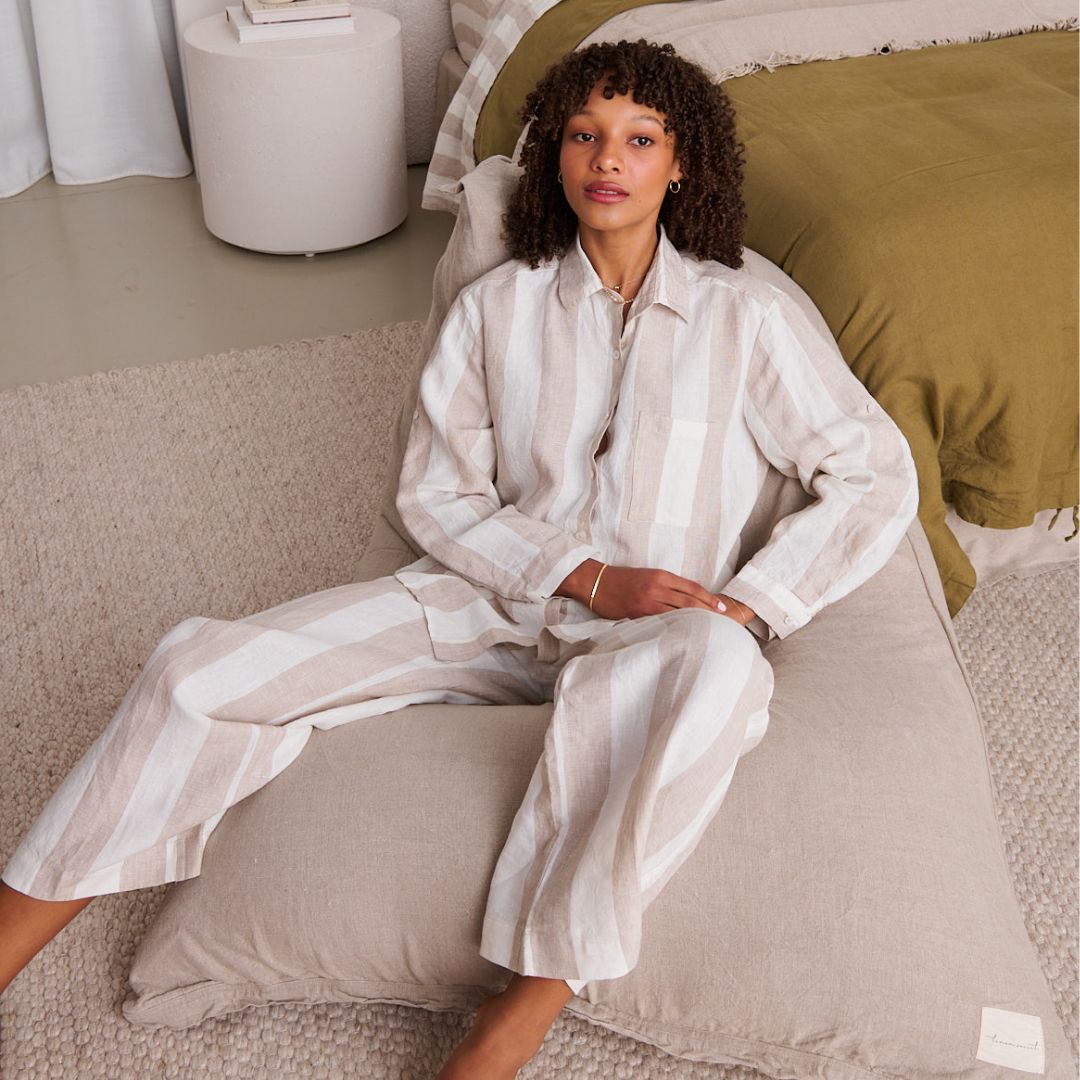 Natural Linen Bean Bag