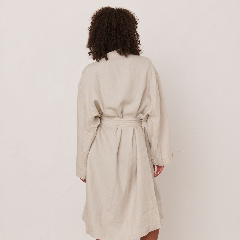 Dove Grey Linen Robe