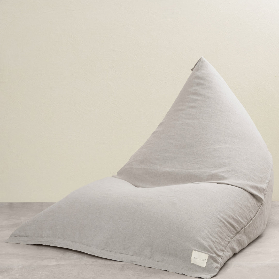 Dove Grey Linen Bean Bag