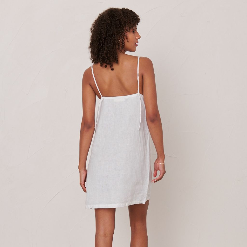 White Linen Slip Dress