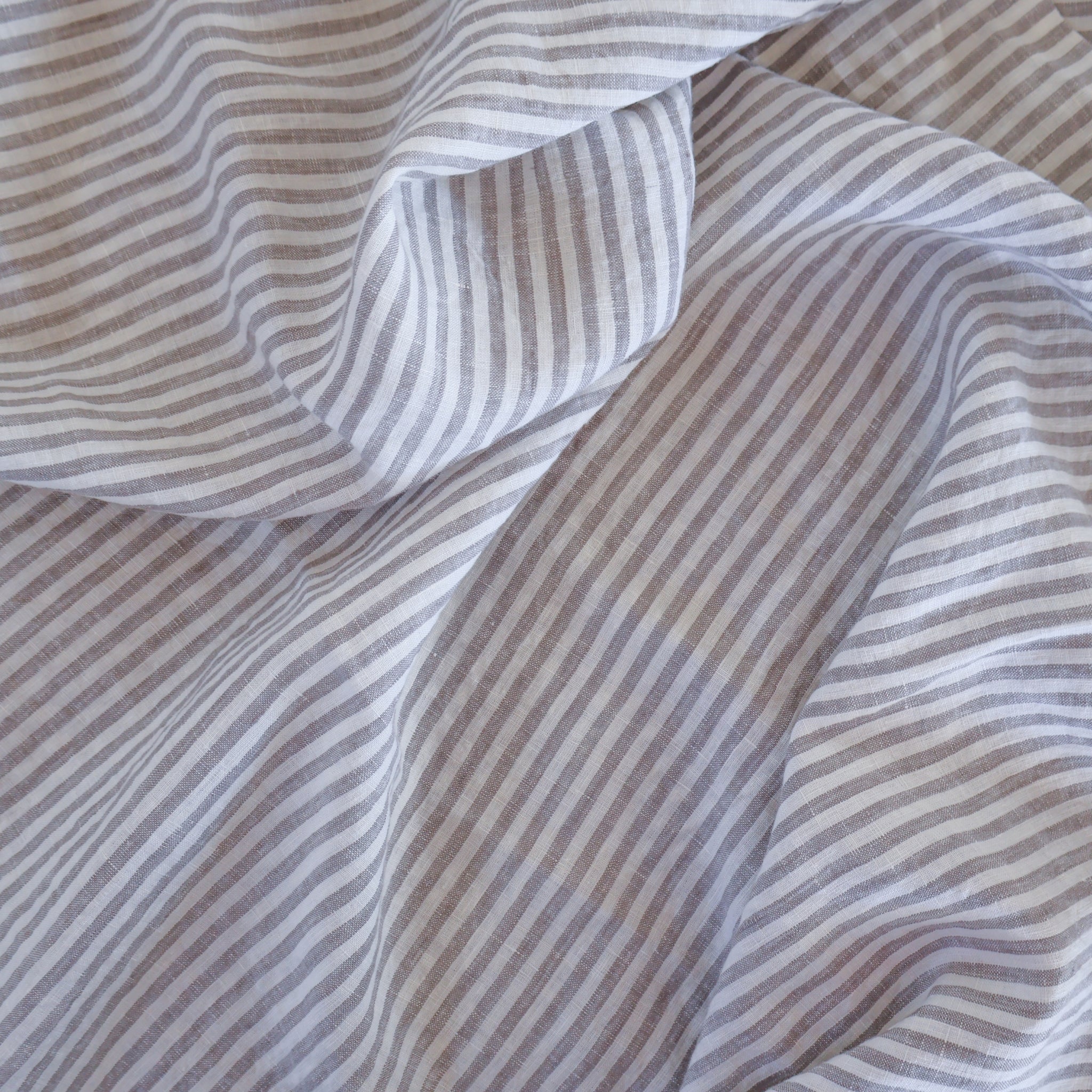 Grey Striped Fitted Sheet
