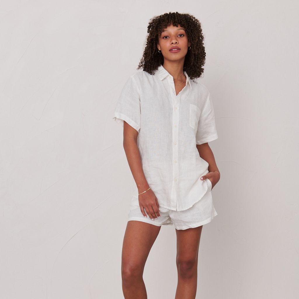 White Linen Pyjama Set