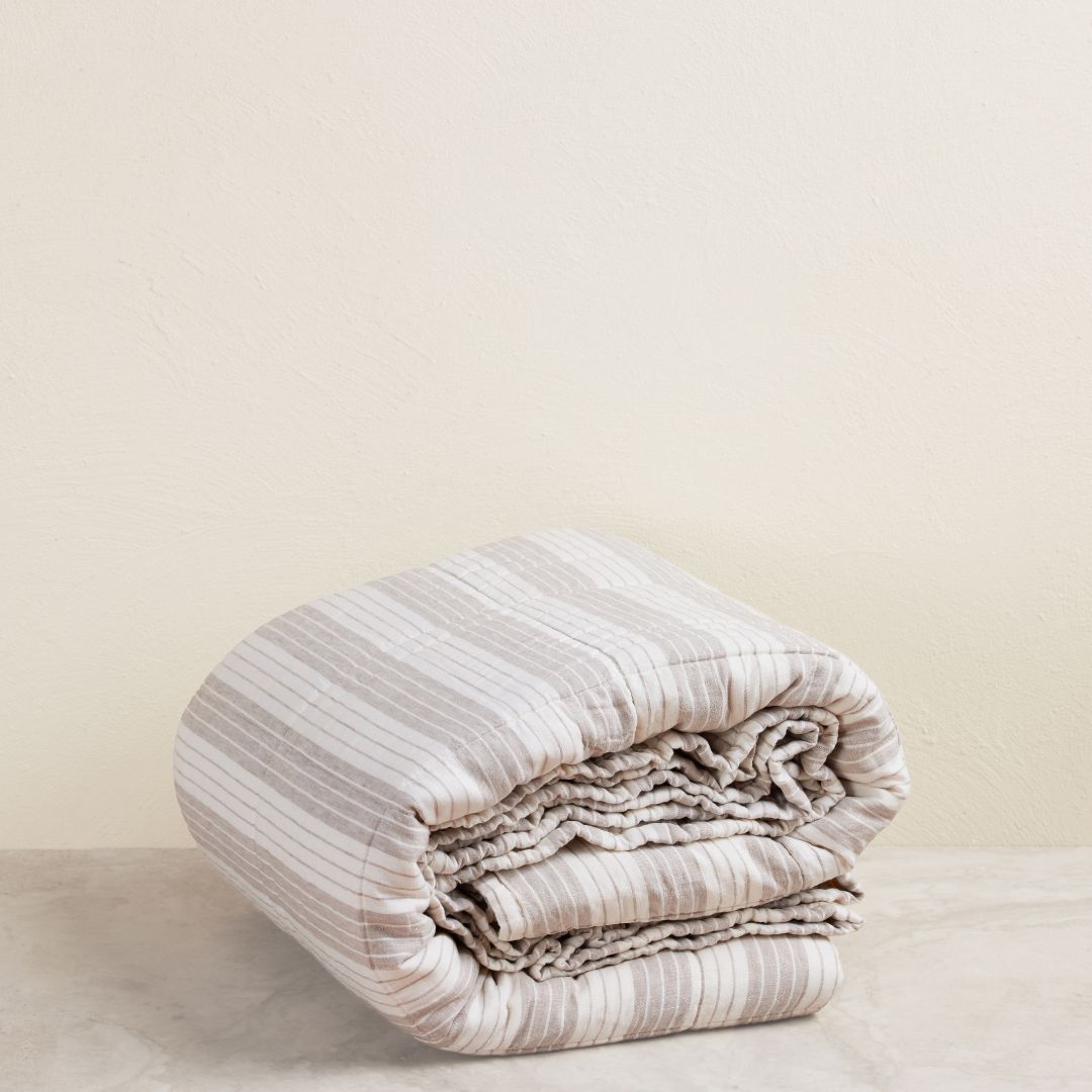 Milk And Honey Chester Striped Quilt