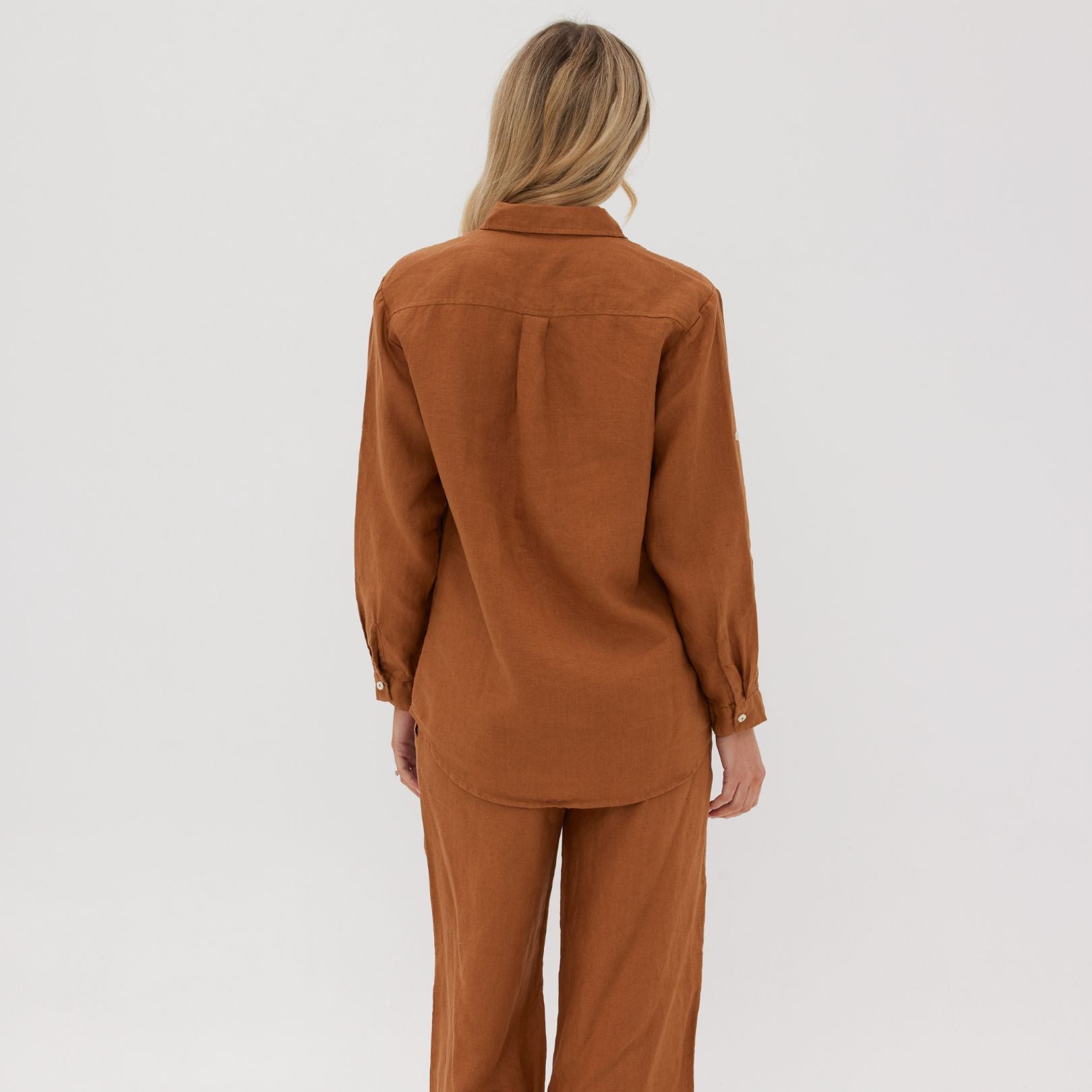 Toffee Long Linen Pyjama Set