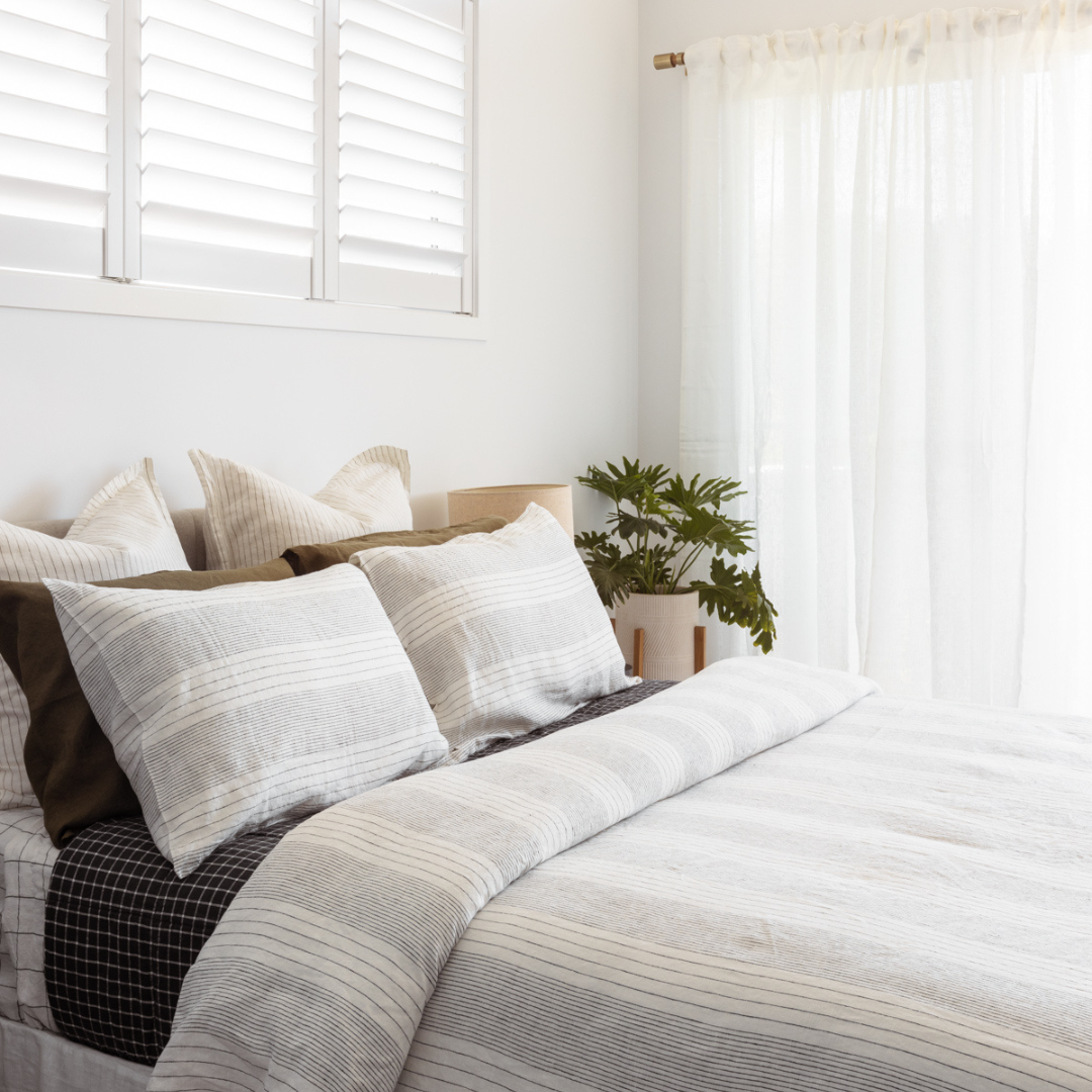 Ash Grey Striped Duvet