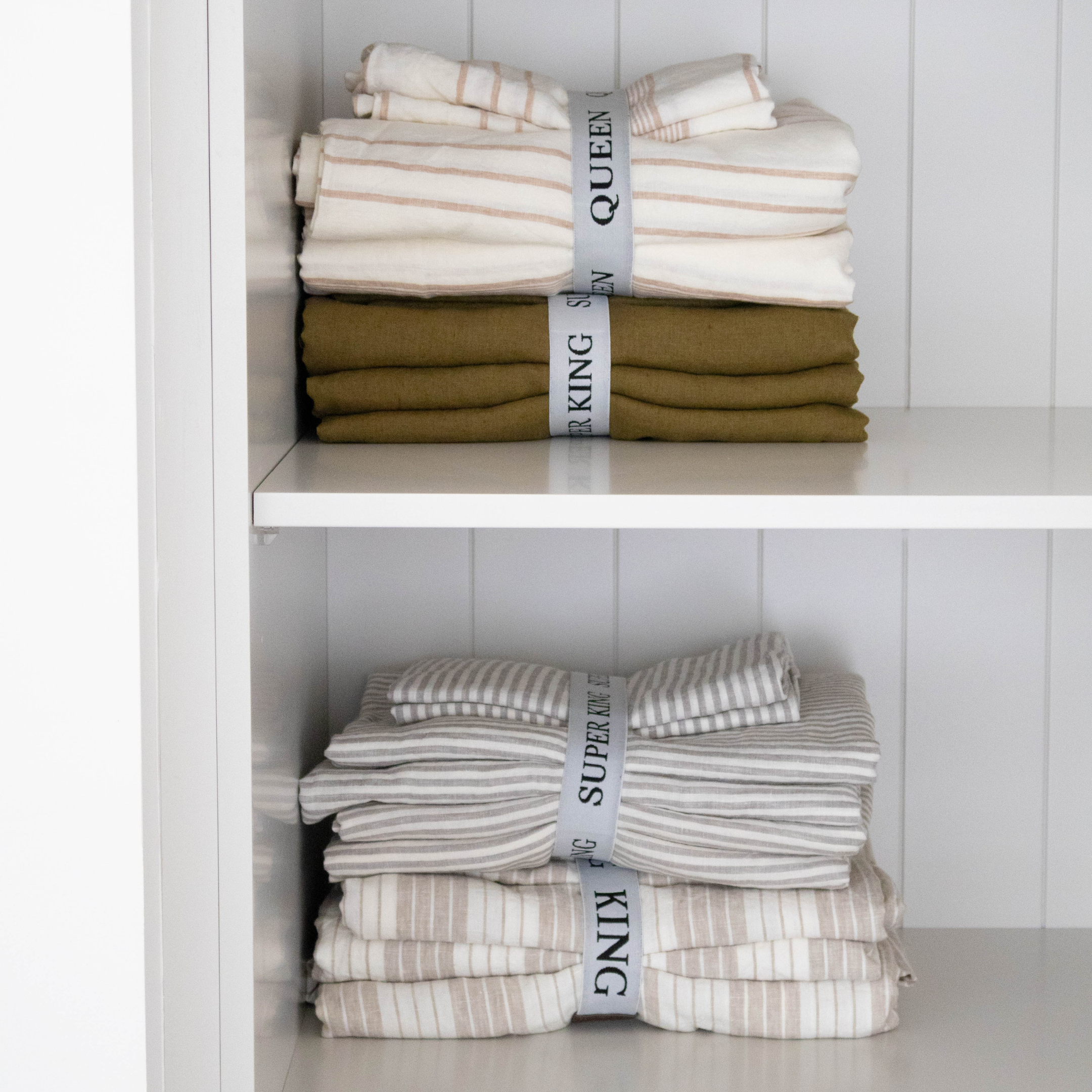 Linen Bedding Organiser Storage Bands - Set of 2