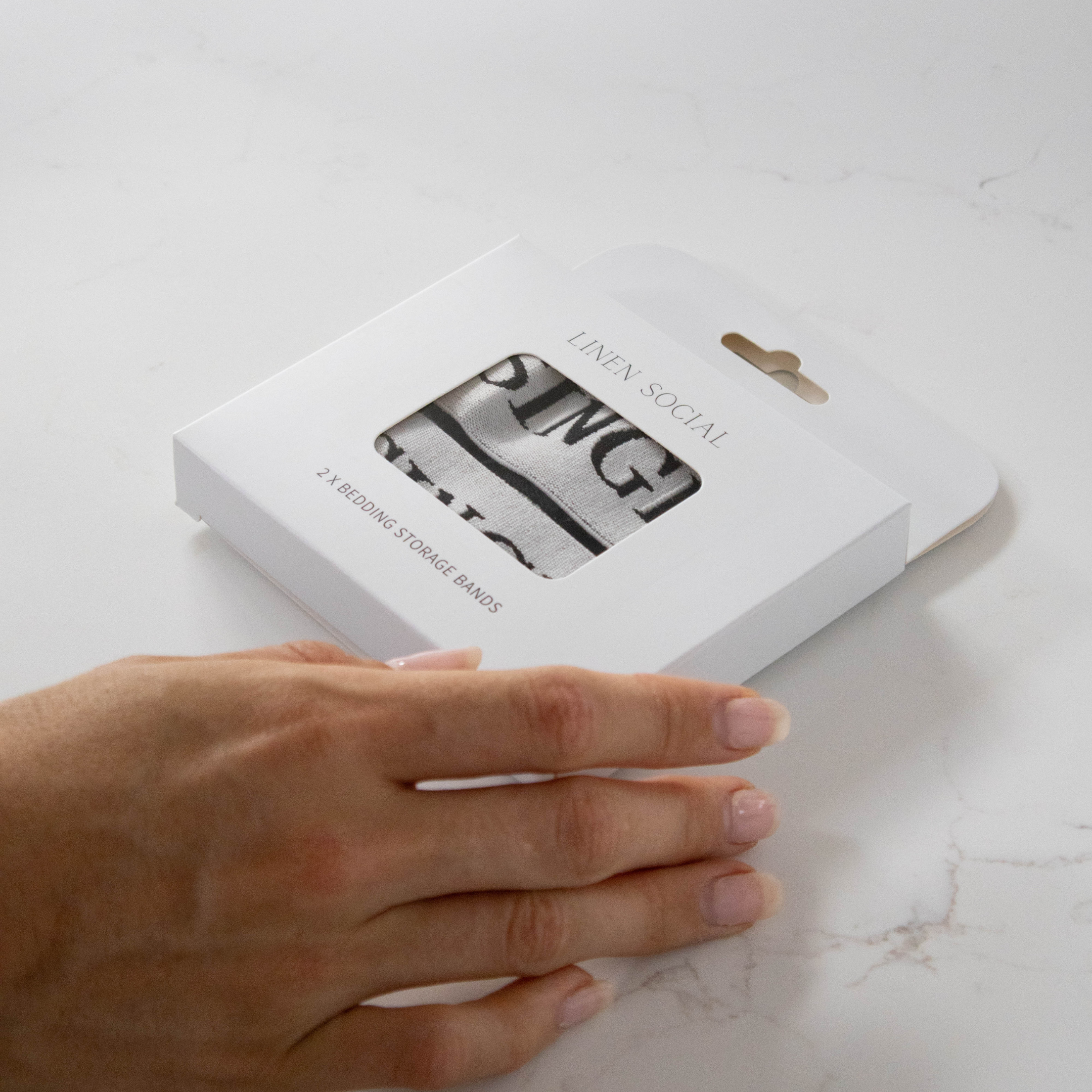 Linen Bedding Organiser Storage Bands - Set of 2