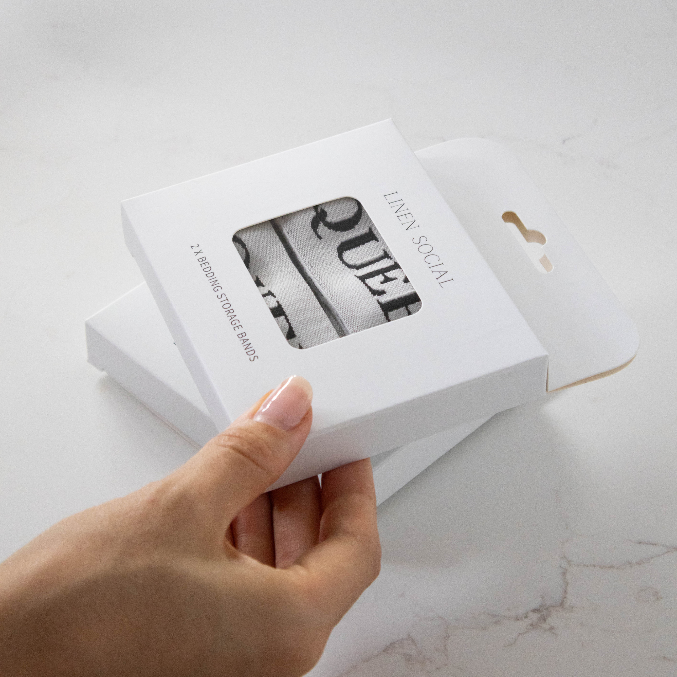 Linen Bedding Organiser Storage Bands - Set of 2