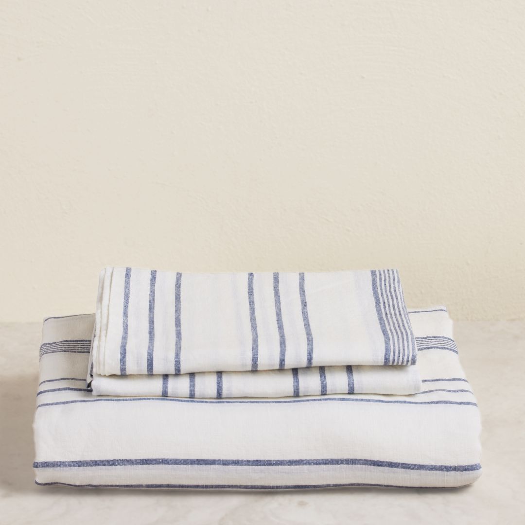 Blue Coastal Striped Duvet Set