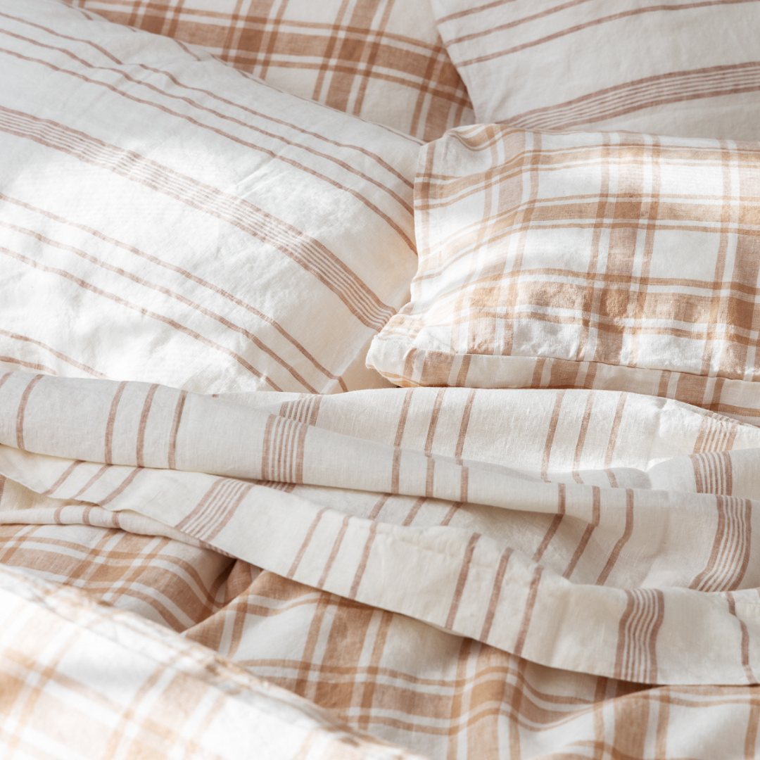 Blush Pink Check Duvet Set