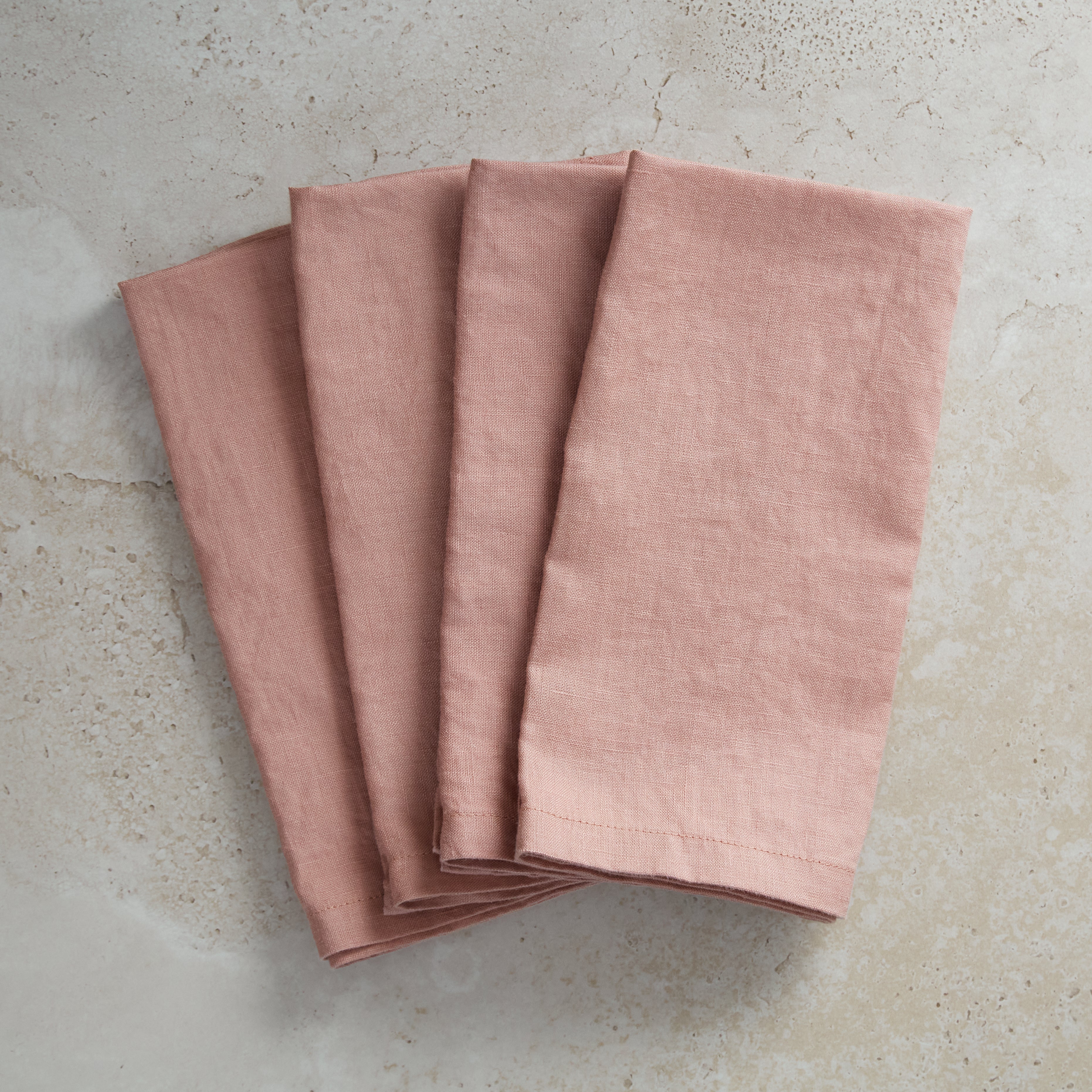 Coral Rose Linen Napkin