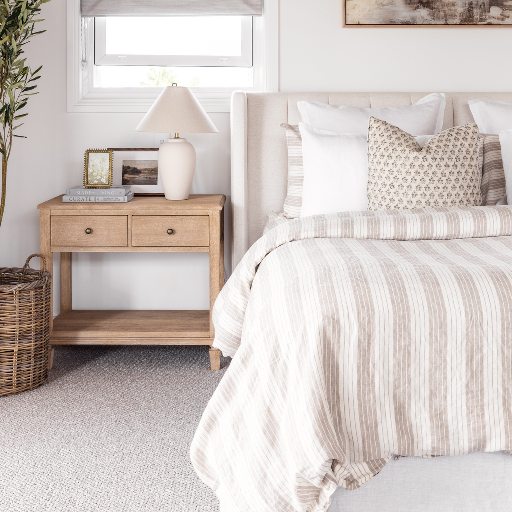 Beige Striped Bedding