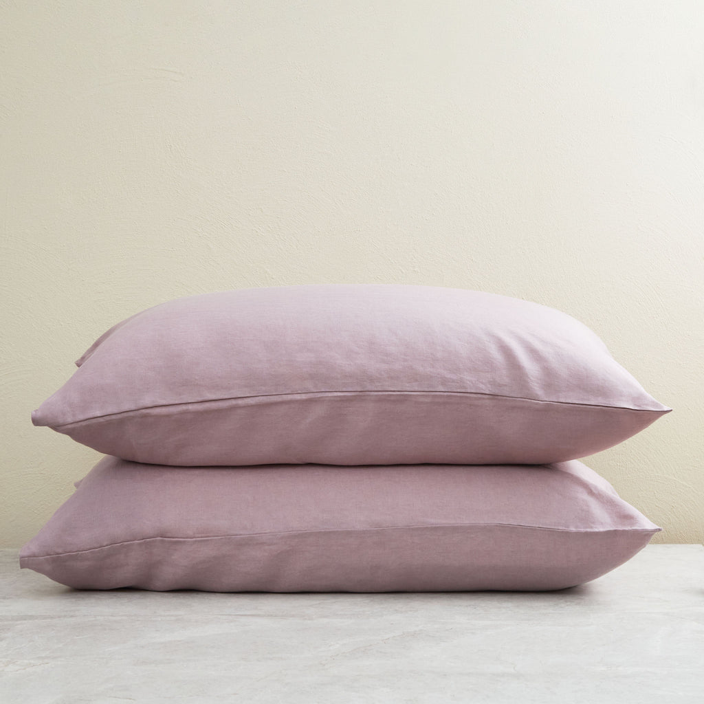 Dusty Pink King Linen Pillowcase (Set of 2)