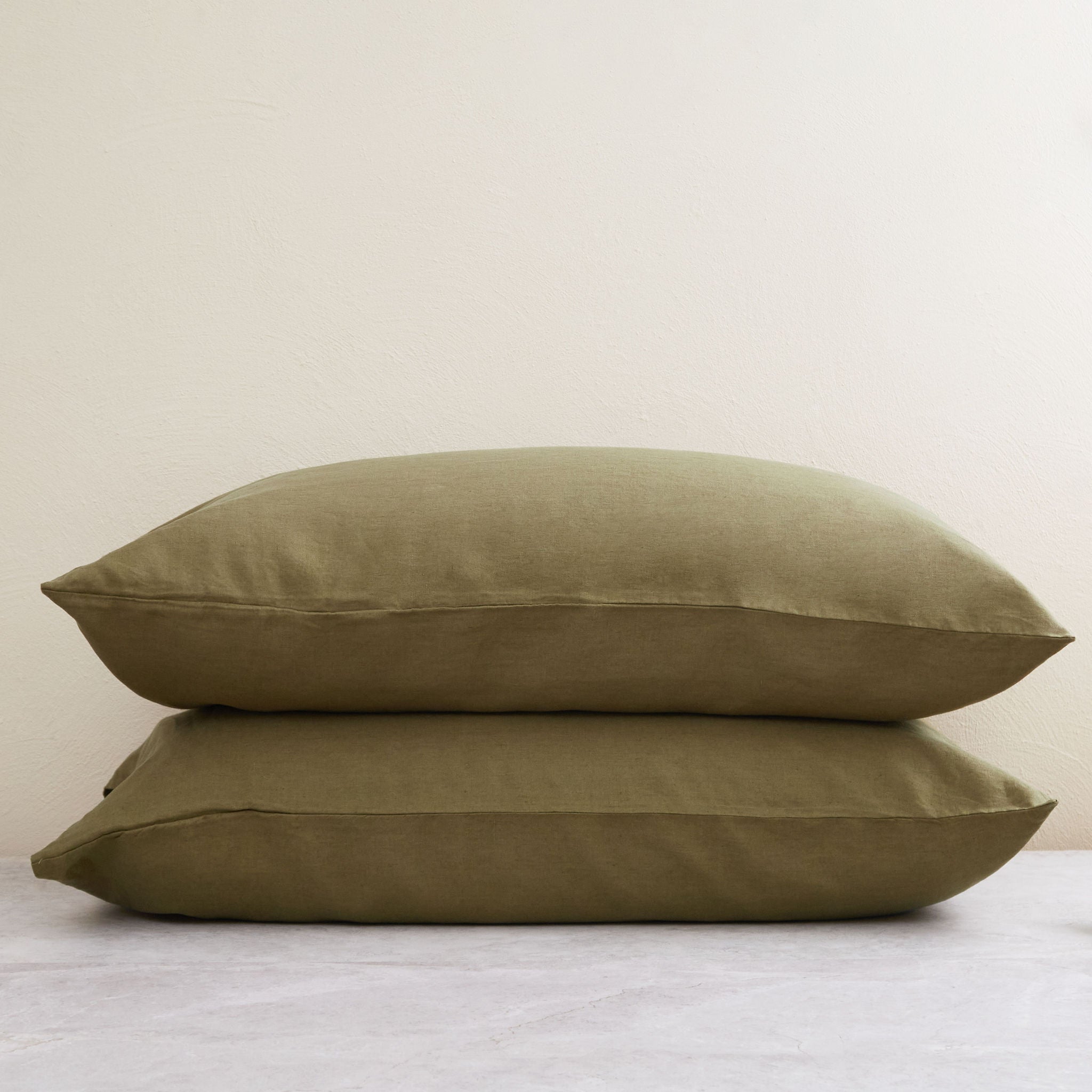 Olive King Linen Pillowcase (Set of 2)