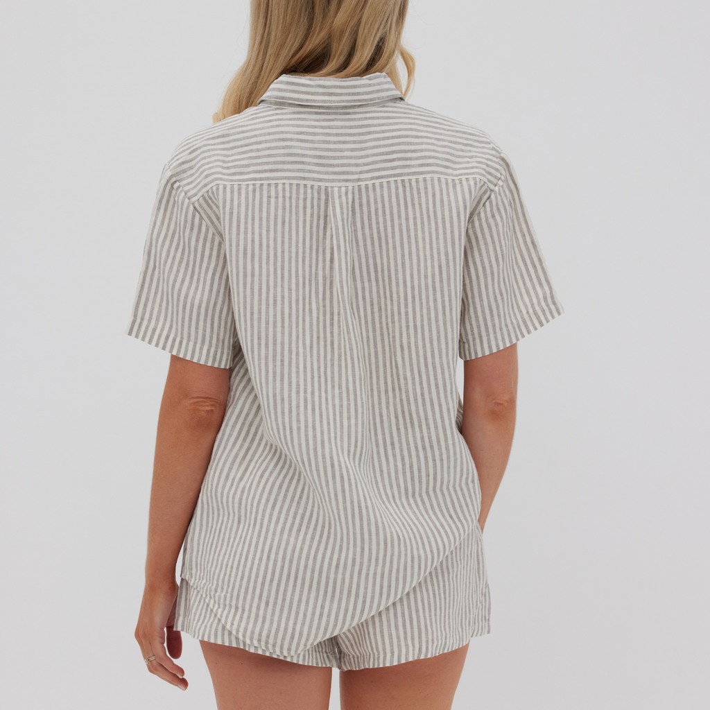 Grey Linen PJ Set
