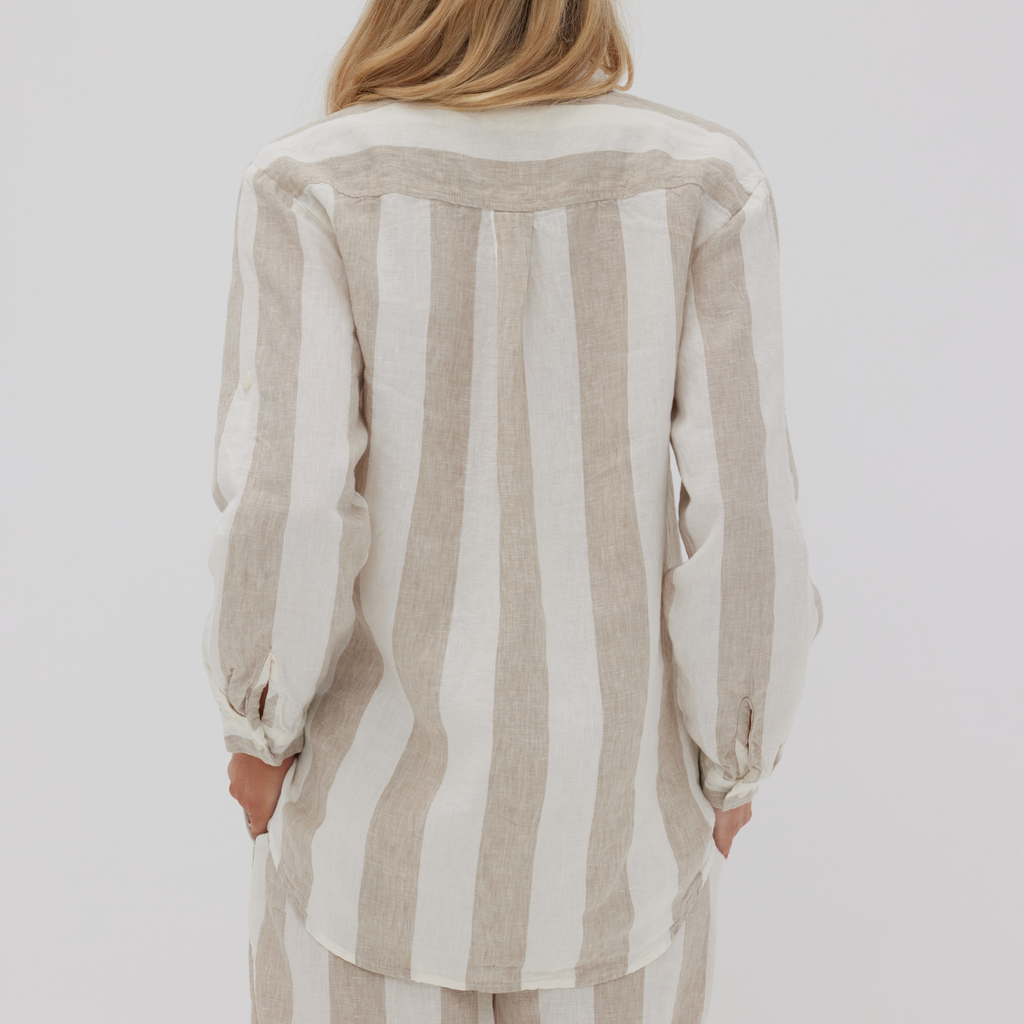 Stripey Linen Shirt Womens