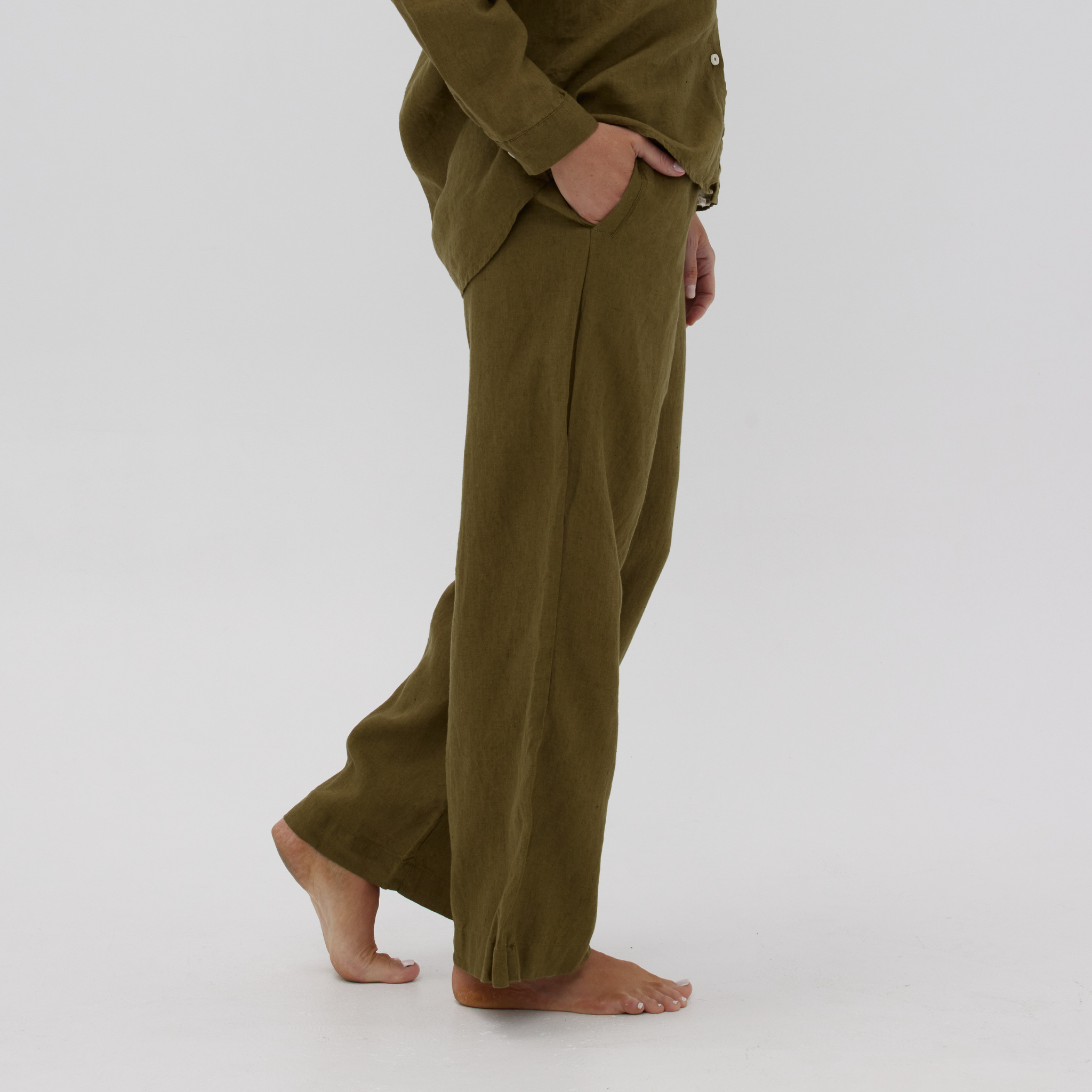 Olive Linen Pant
