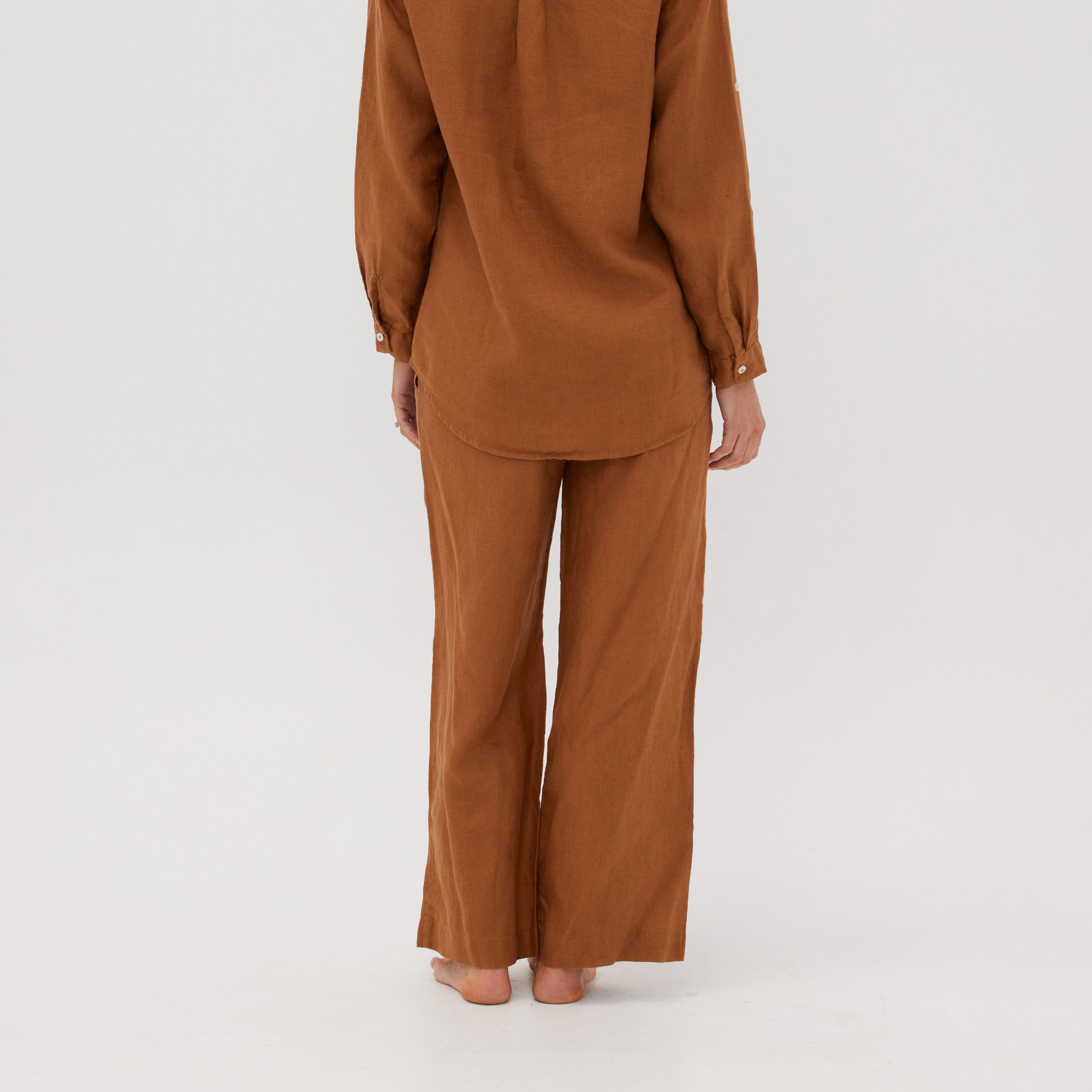 Rust Linen PJ Pants