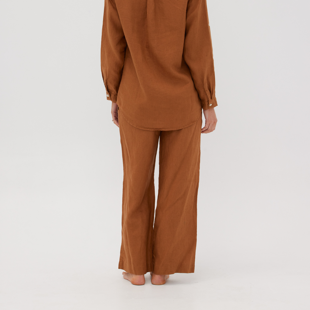 Rust Linen PJ Pants