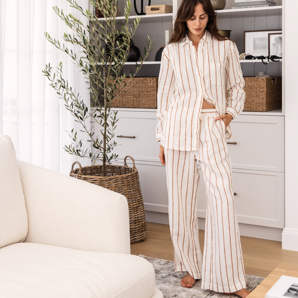 Striped Linen PJ Set