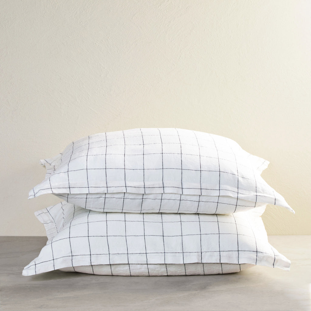 Ash Grid European Pillowcase (Set of 2)