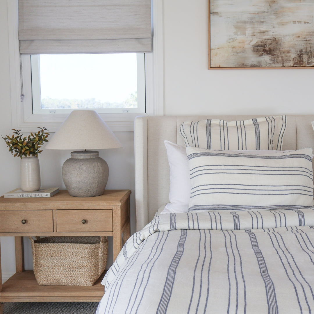 Linen Social Blue Amalfi Euro Pillows 2