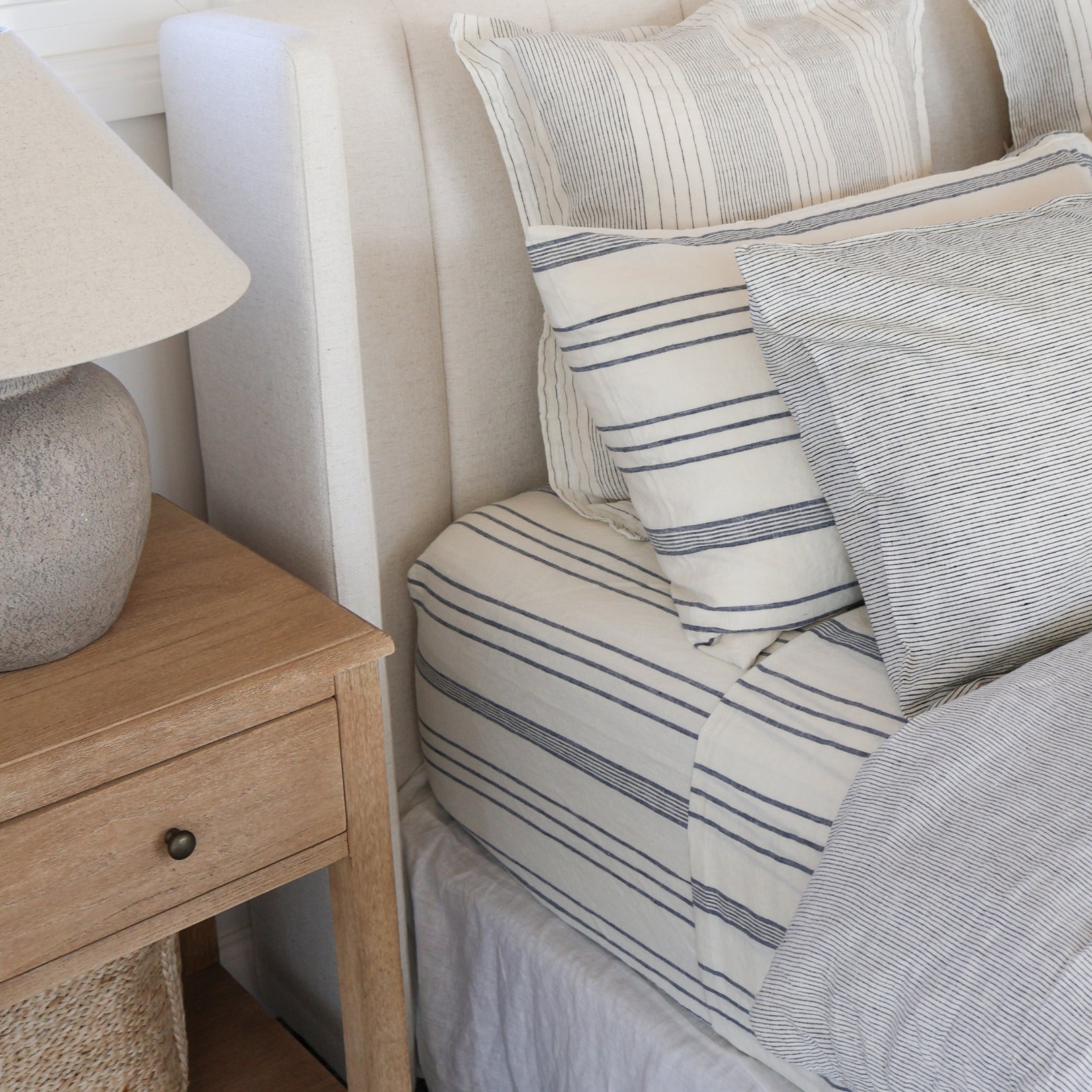Linen Social Blue Amalfi Sheet Set