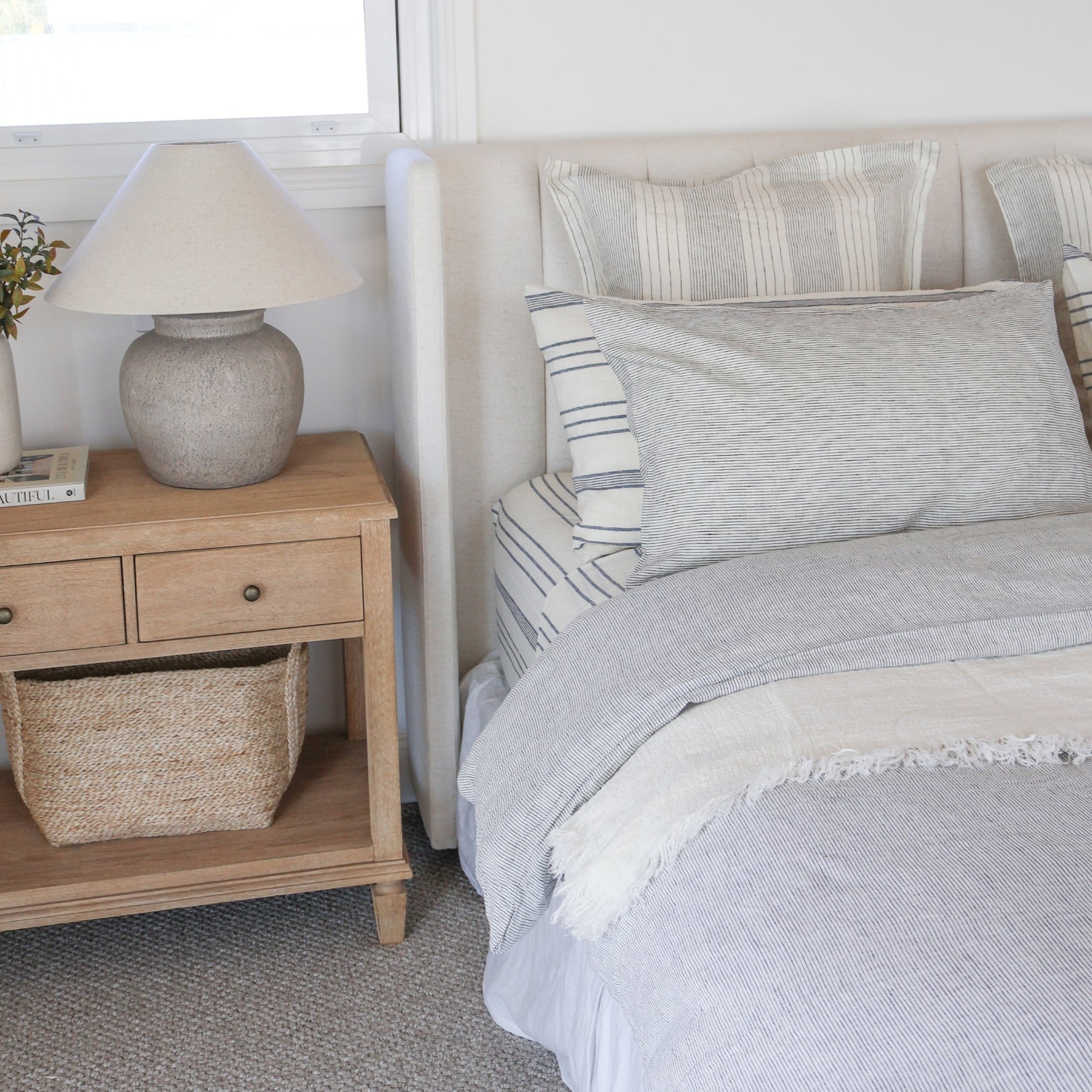 Linen Social Blue Amalfi Sheet Set