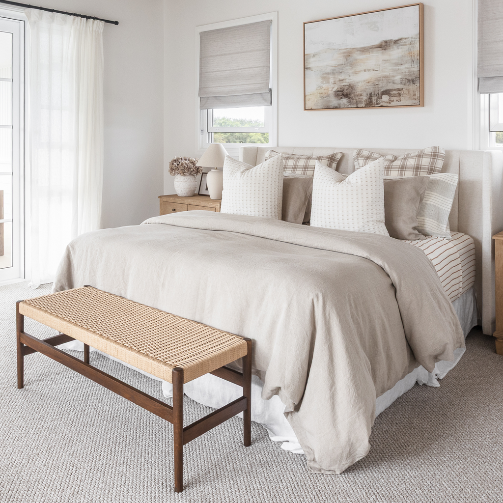 Beige Linen Doona Cover