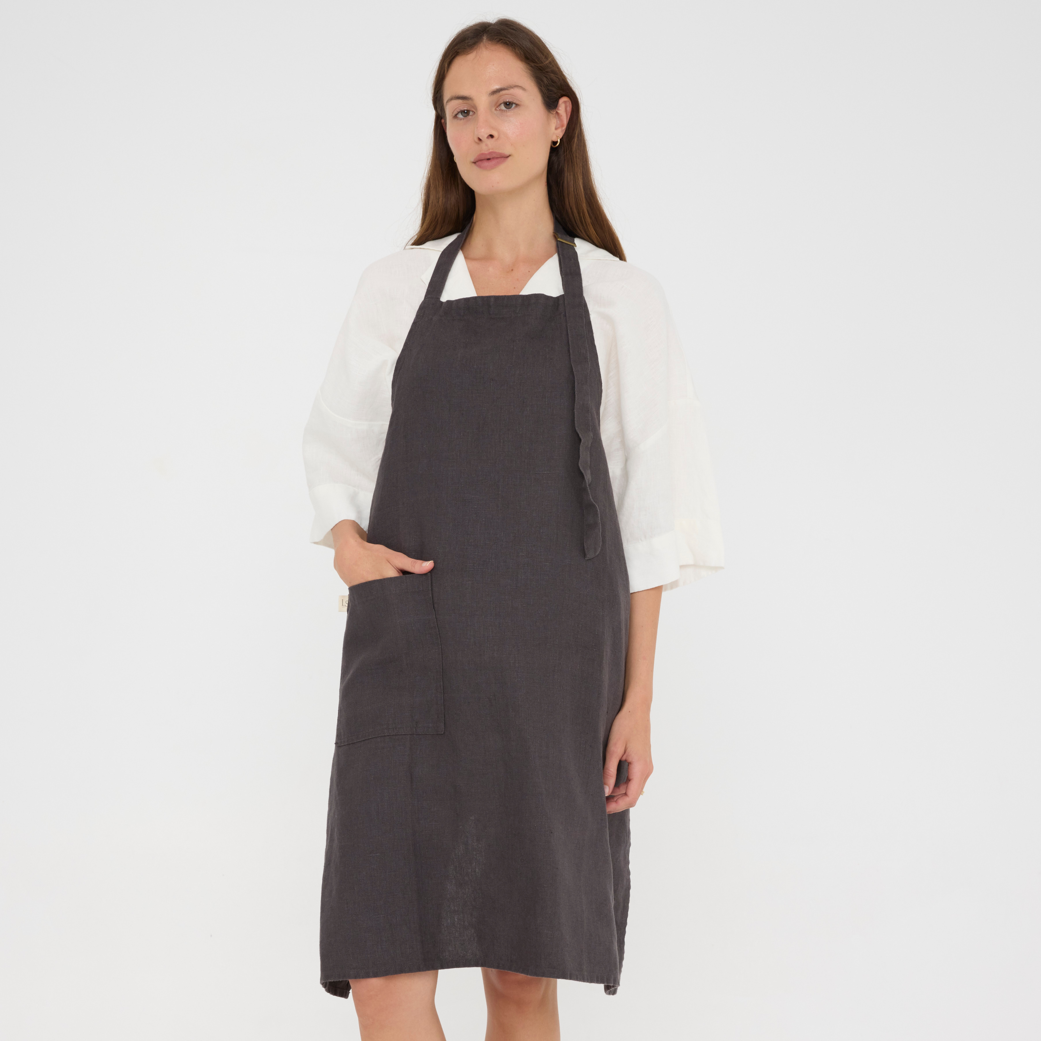 Charcoal Linen Apron