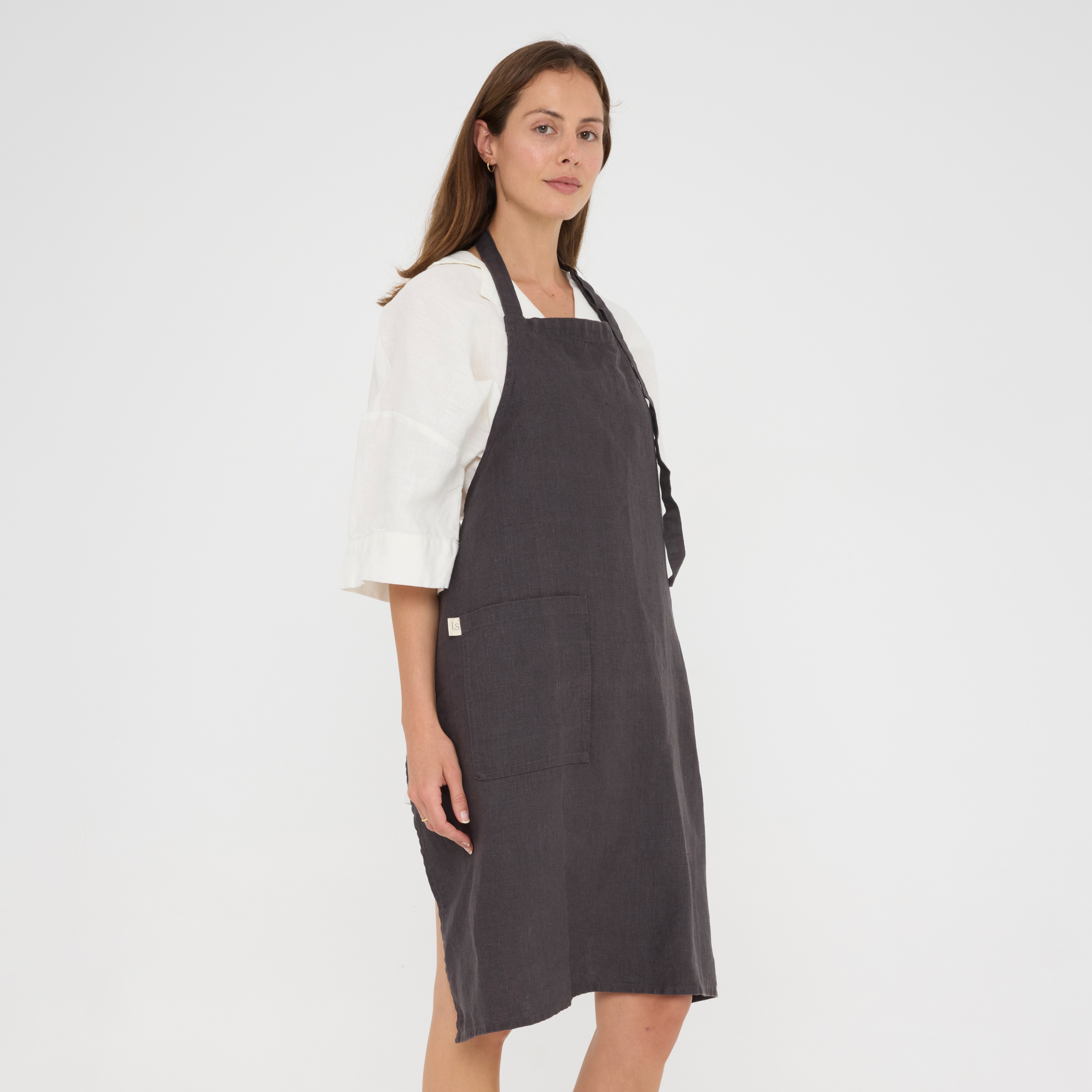Charcoal Linen Apron