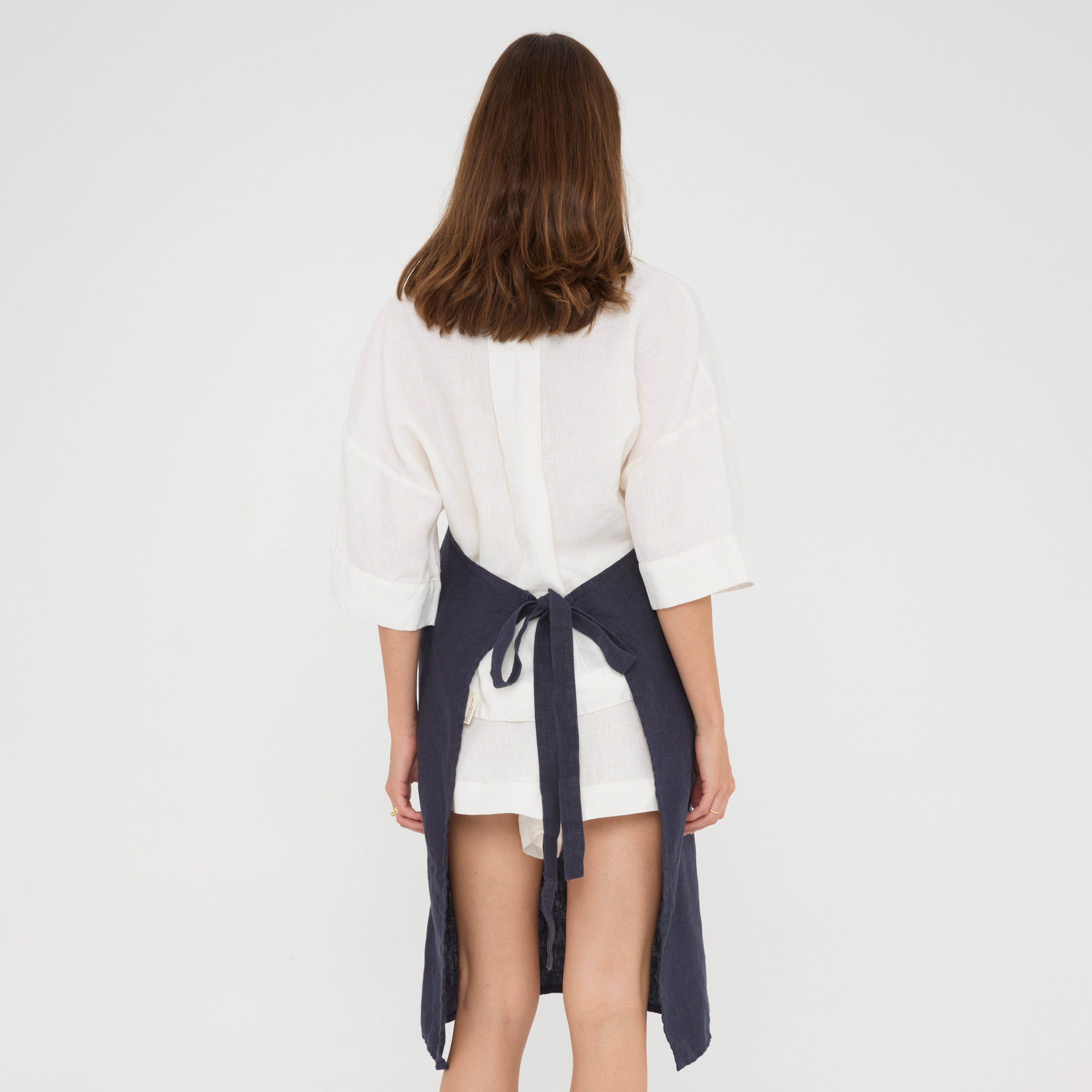 Navy Linen Apron