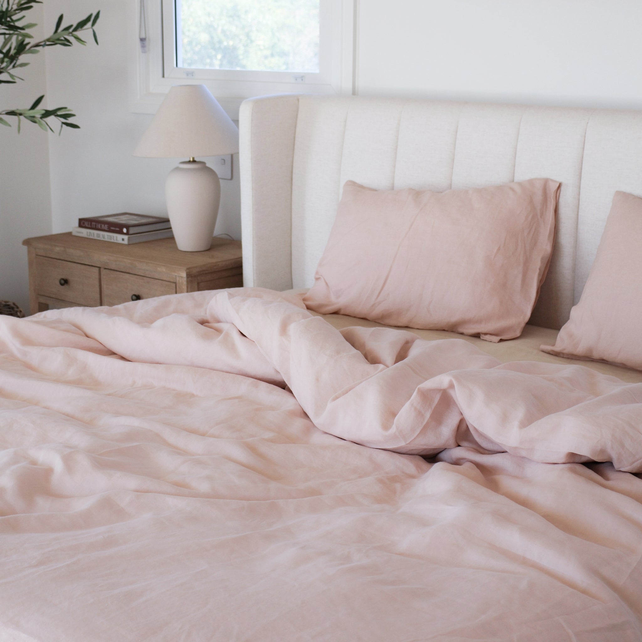 Blush Standard Linen Pillowcase (Set of 2)