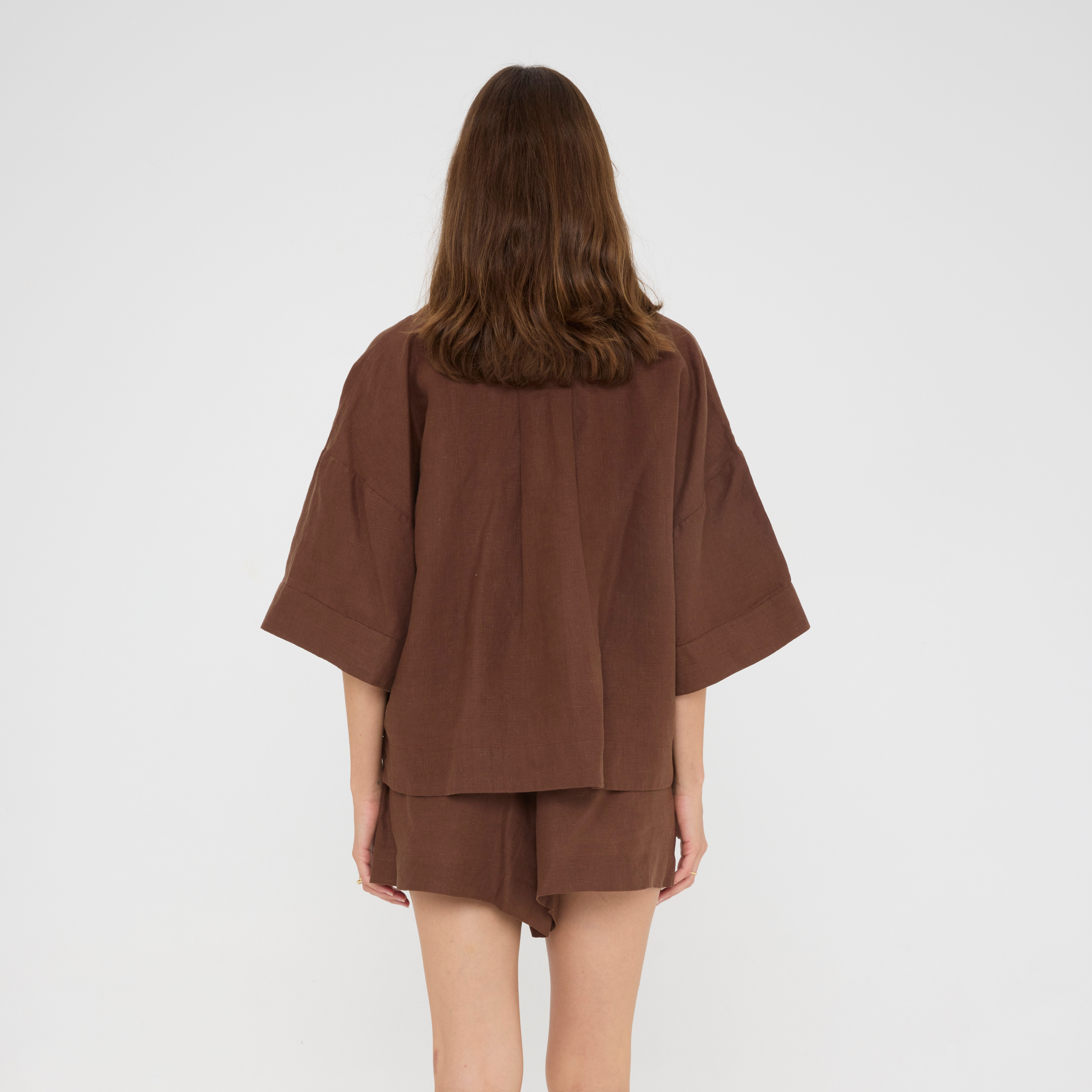 Chocolate Relaxed Linen Loungewear Set