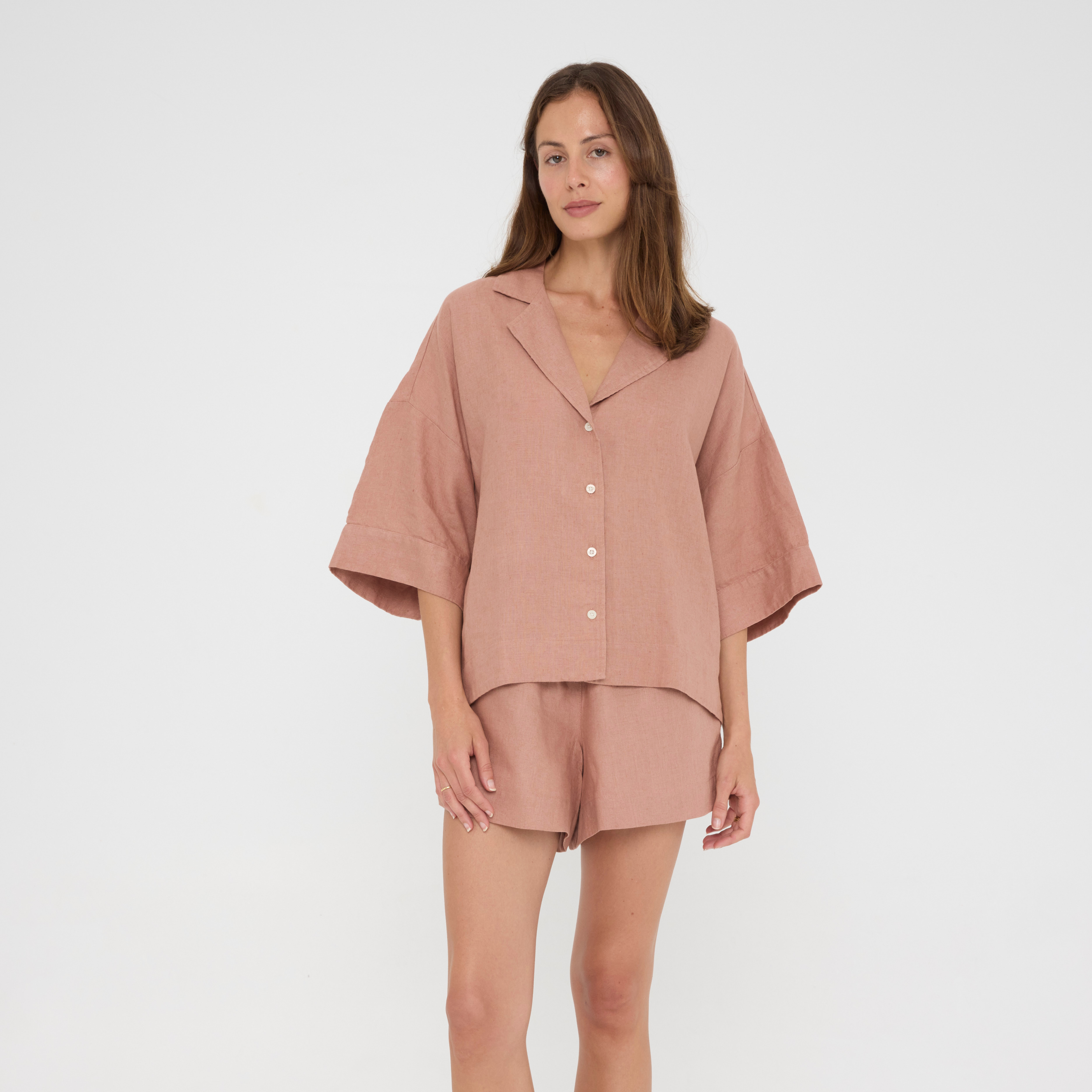 Clay Relaxed Linen Loungewear Set