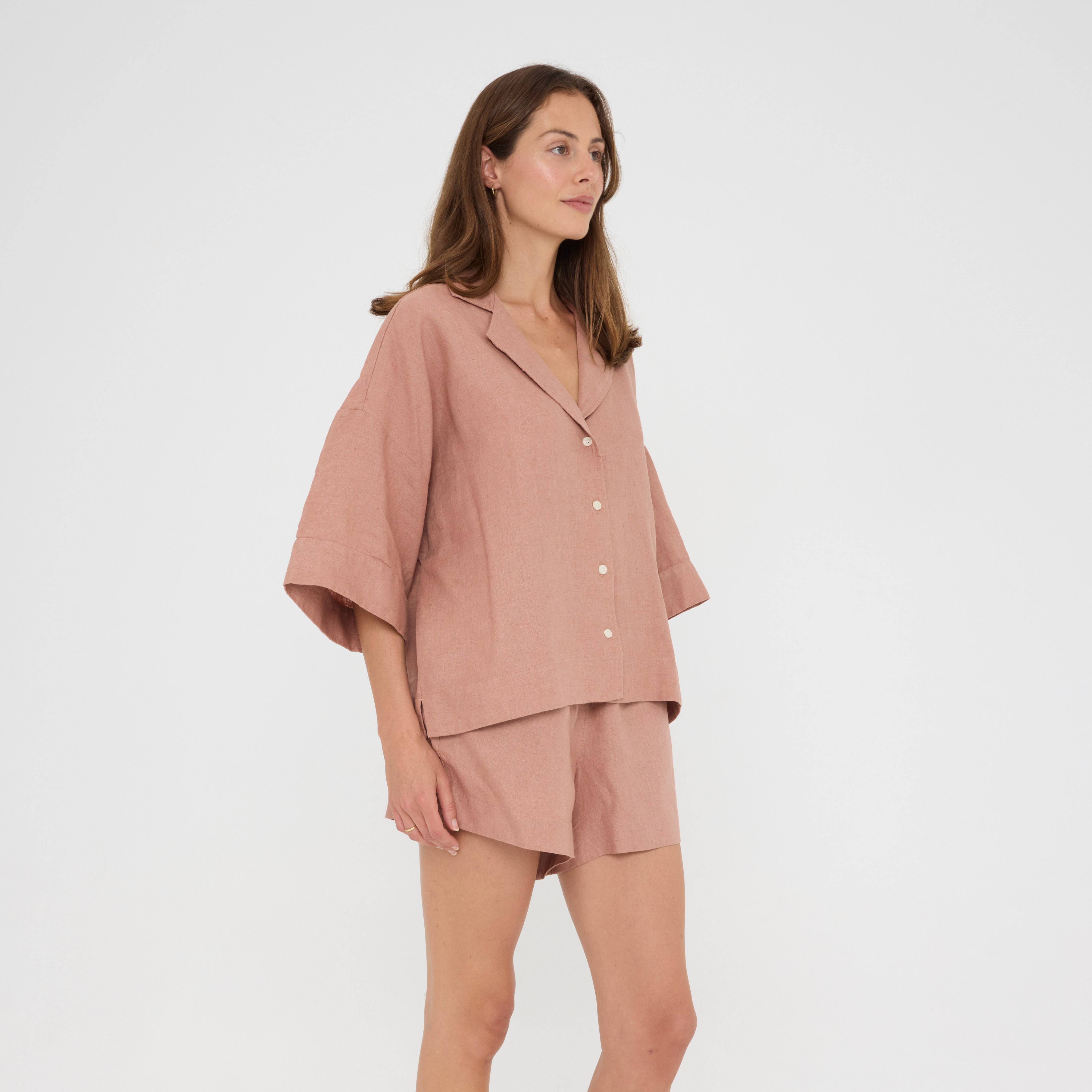 Clay Relaxed Linen Loungewear Set