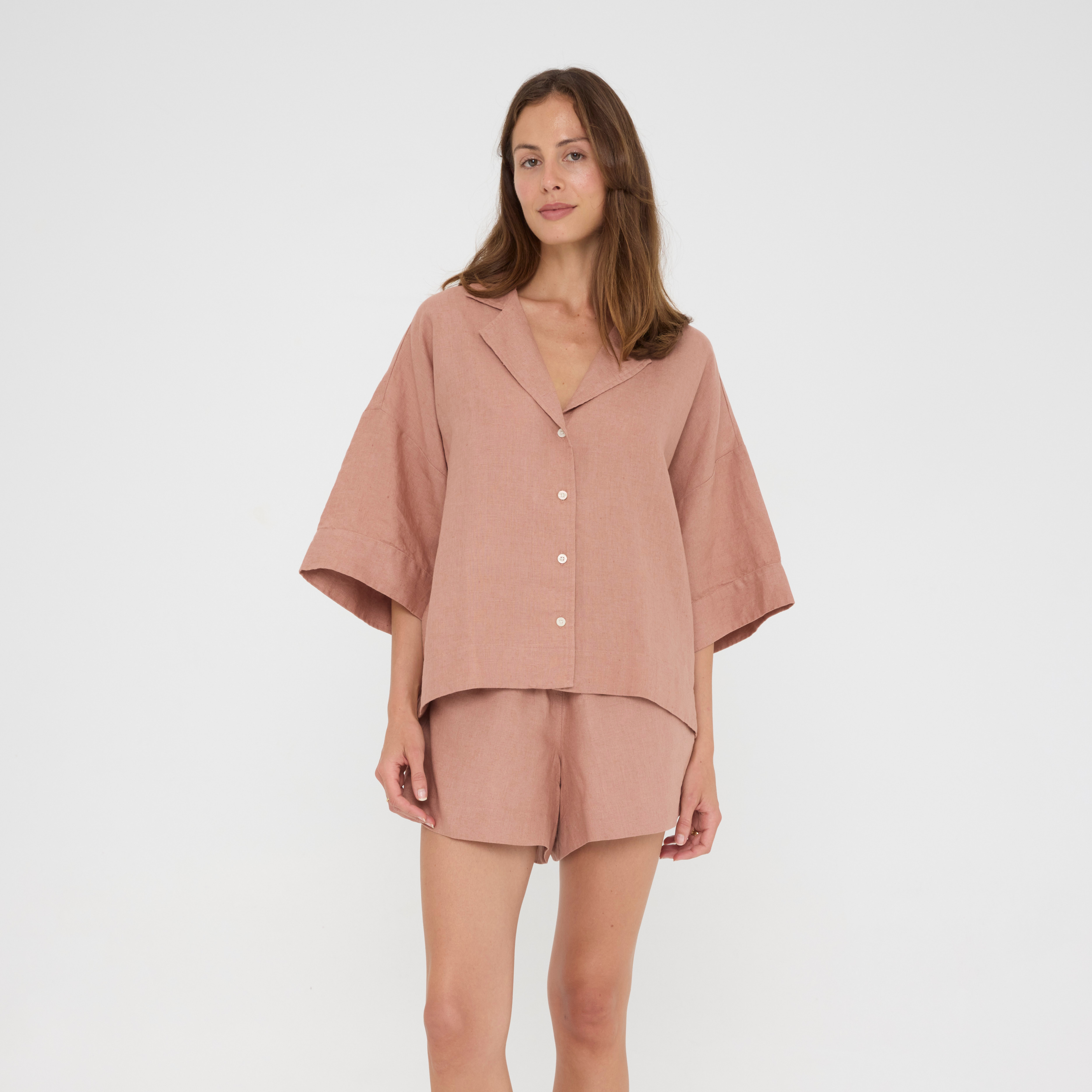Clay Relaxed Linen Loungewear Set