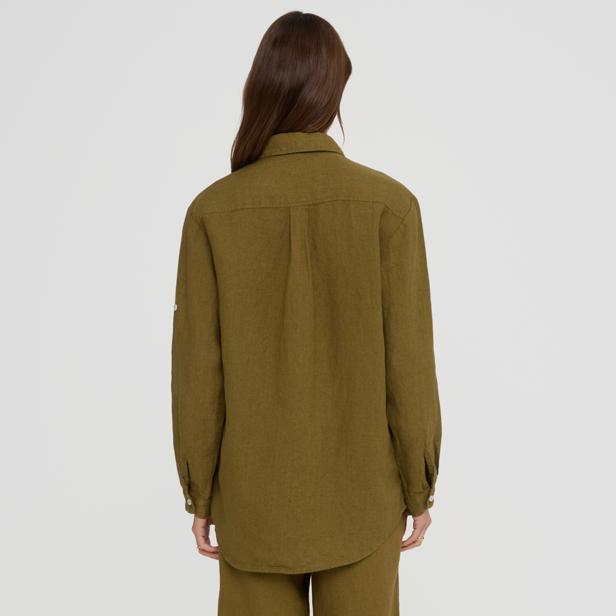 Soft linen pyjama shirt for women – button down style