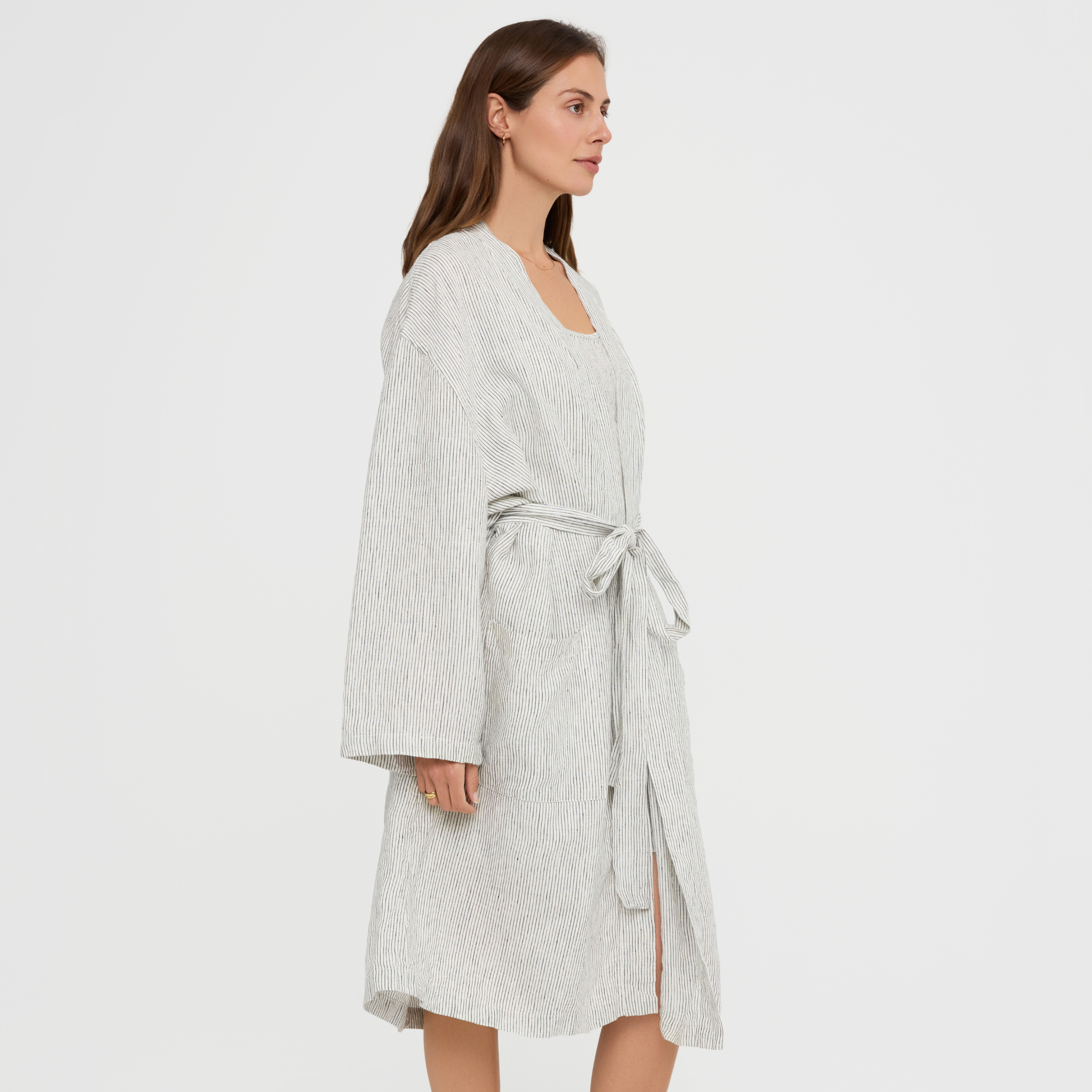 Linen lounge robe for women