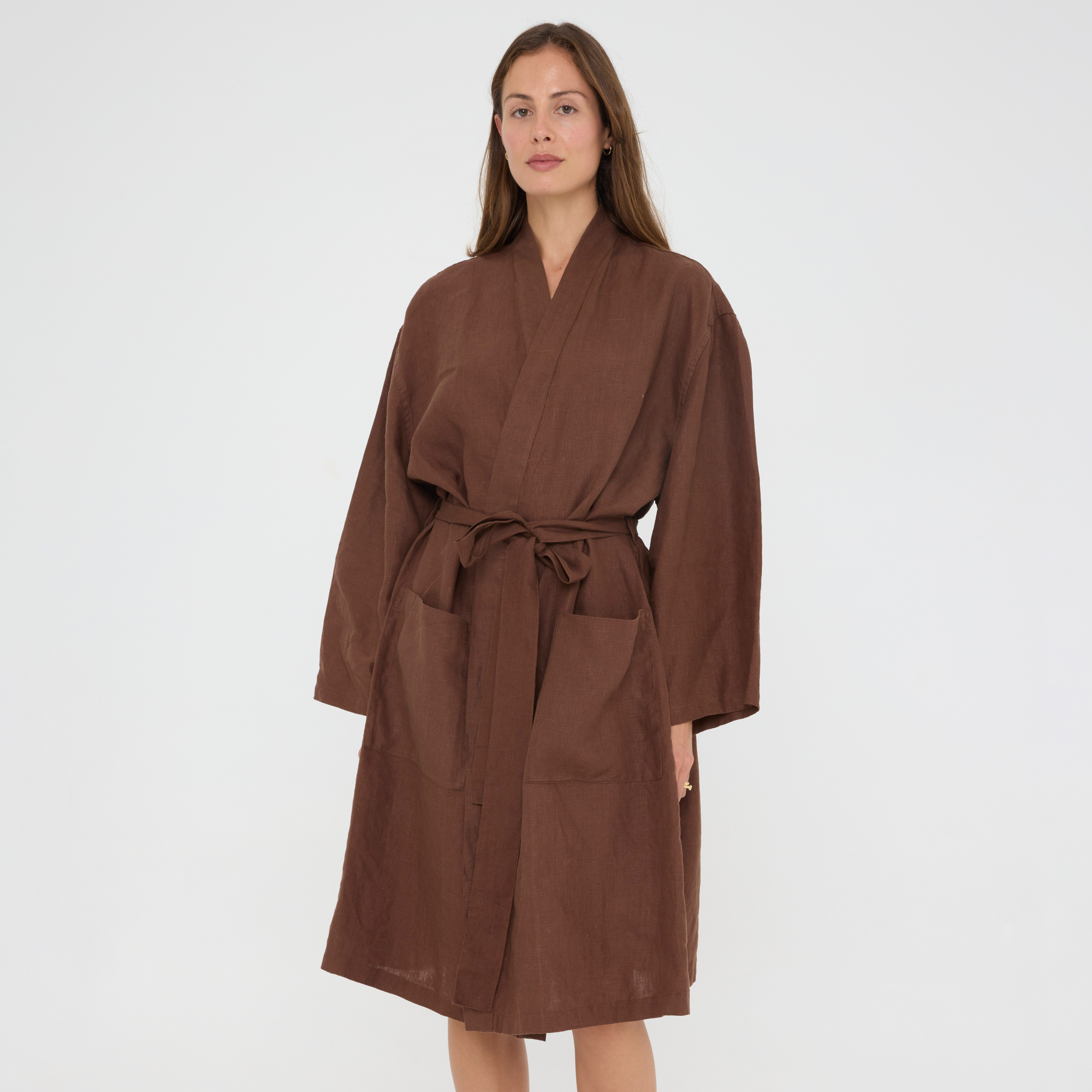 Chocolate Linen Robe