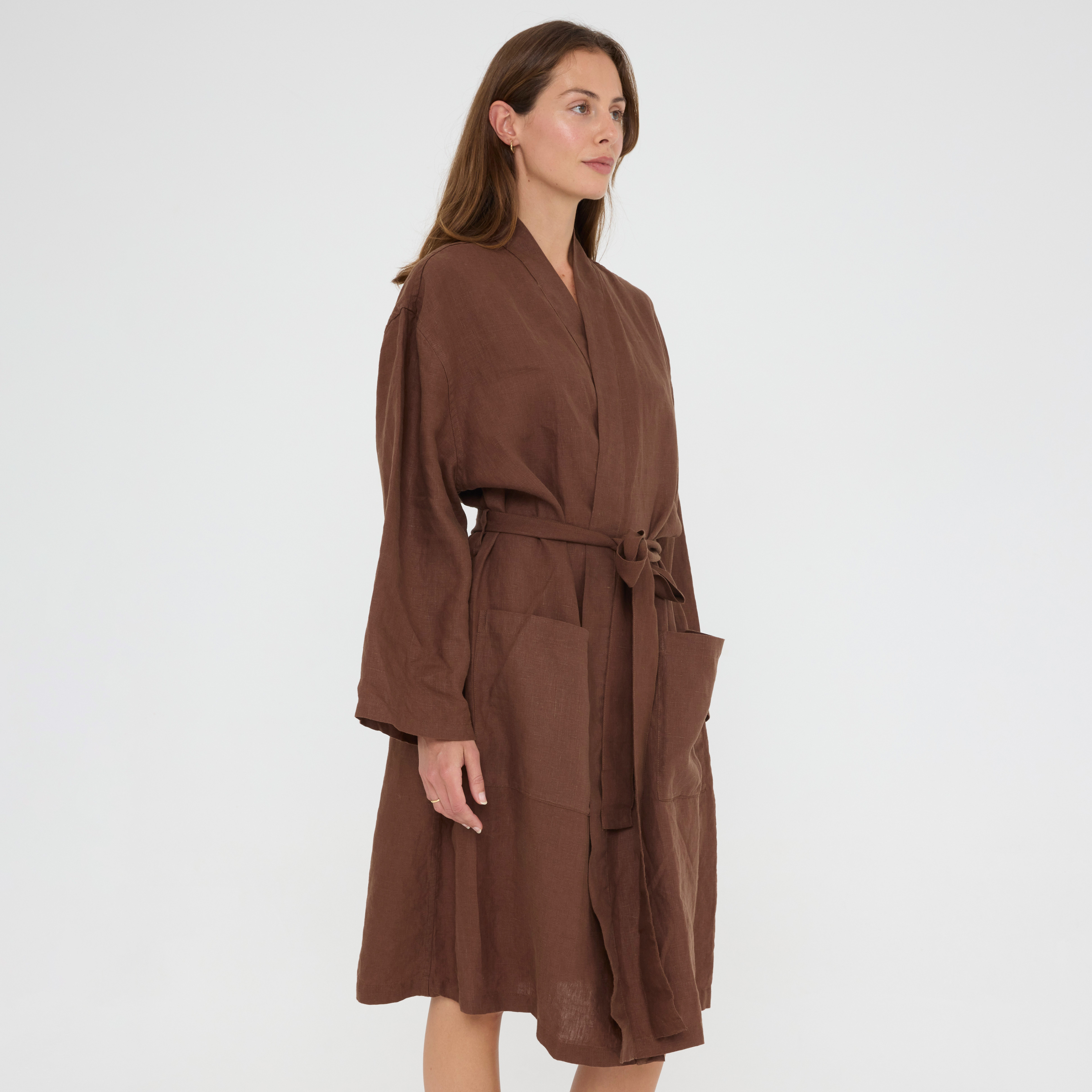 Chocolate Linen Robe