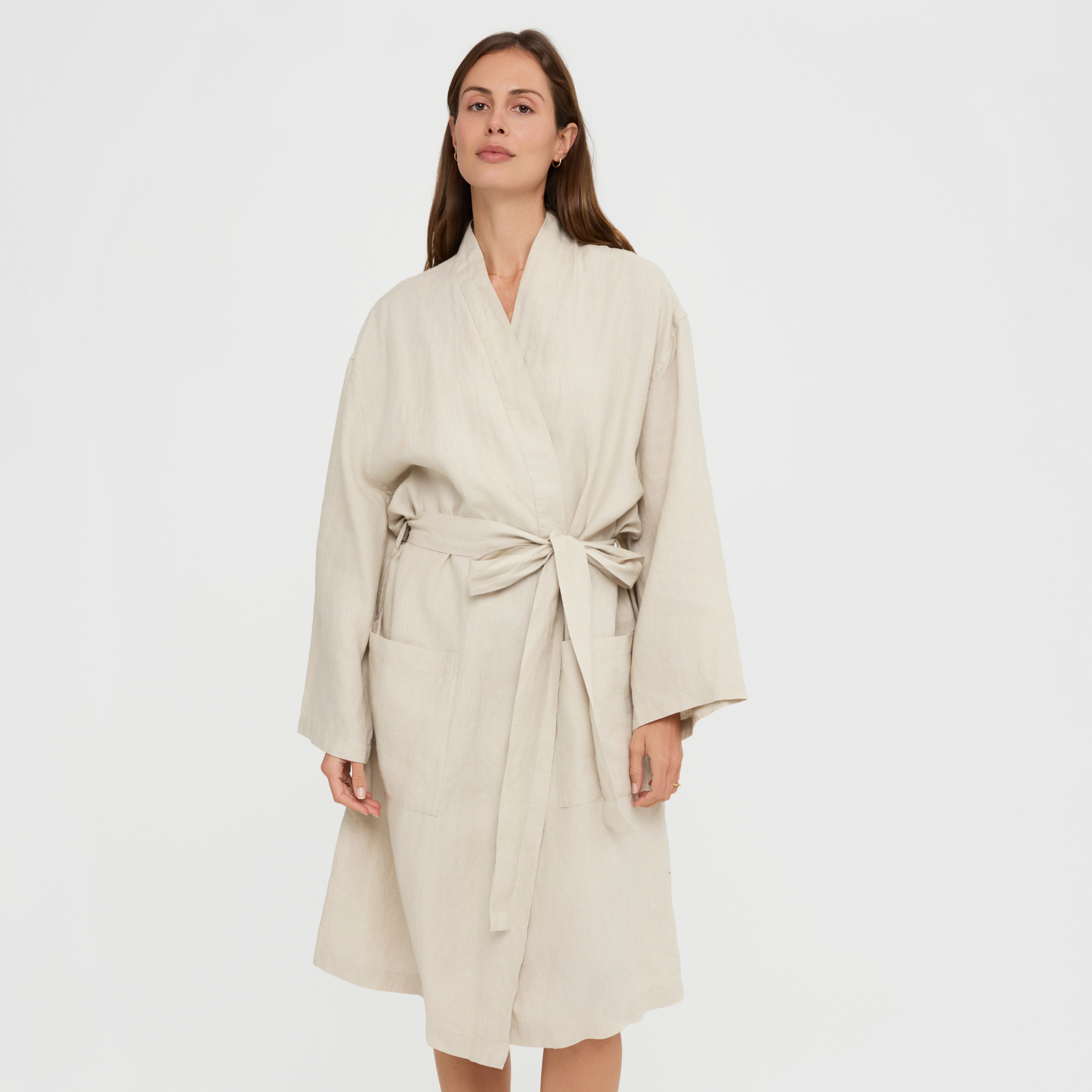 Relaxed fit linen robe made from European Flax linen