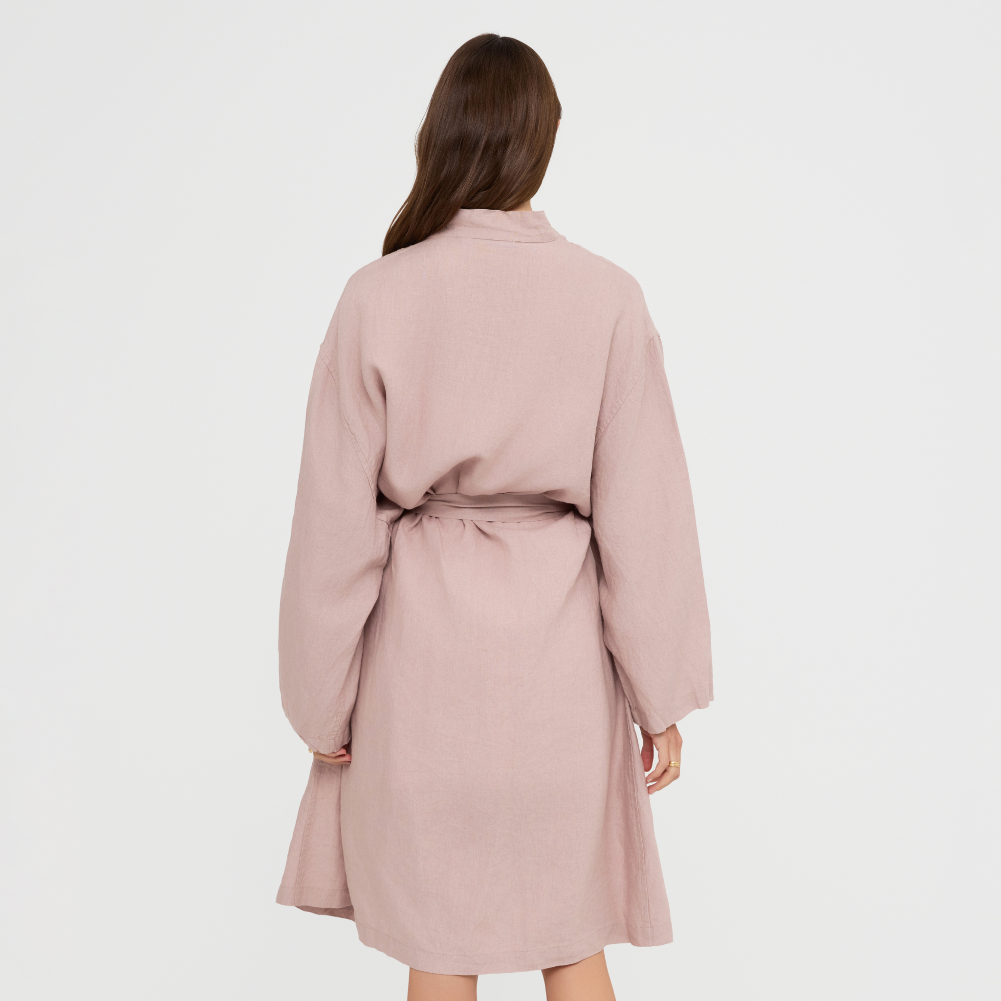 Women’s linen wrap robe perfect for mornings and travel