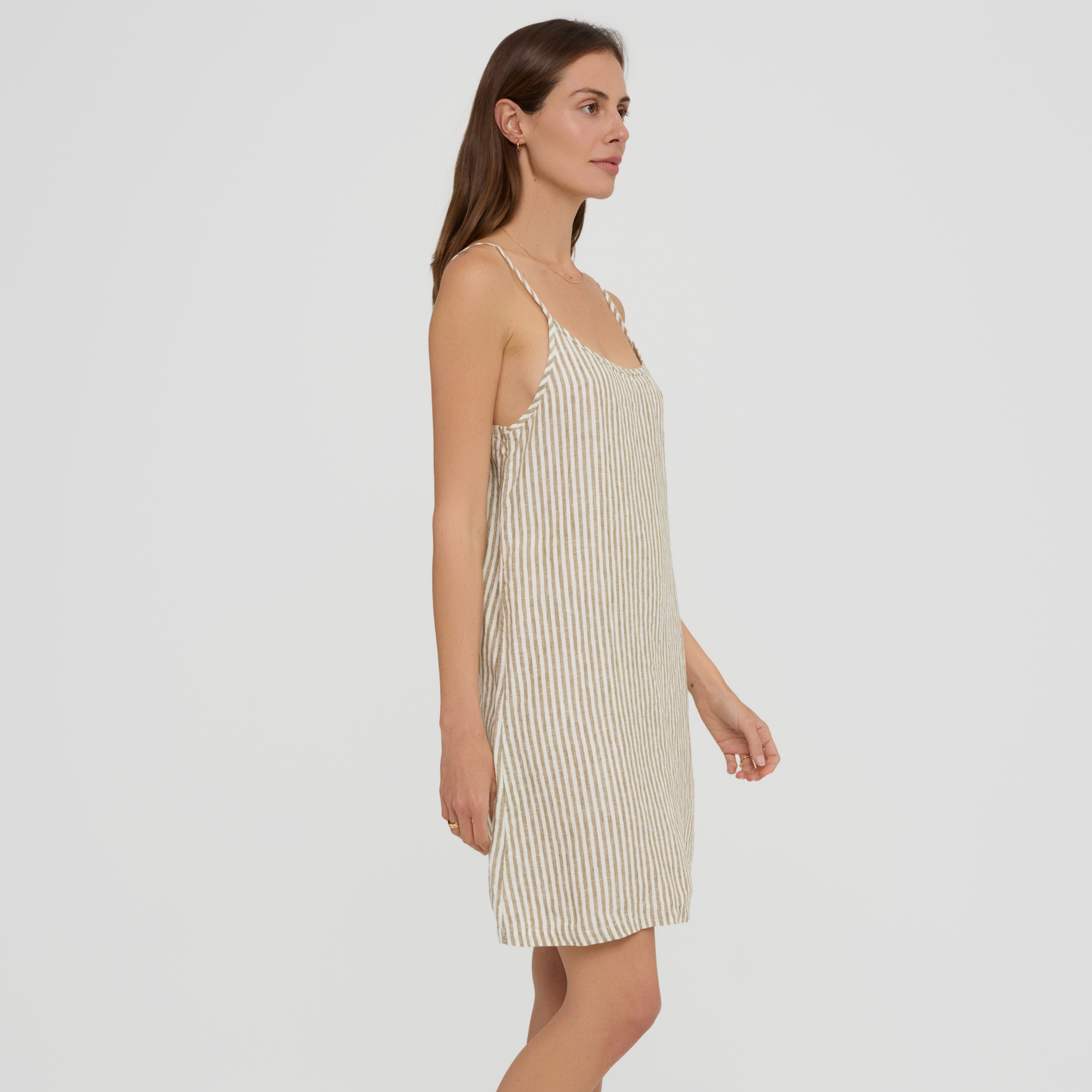 Linen slip pyjama dress for women adjustable straps