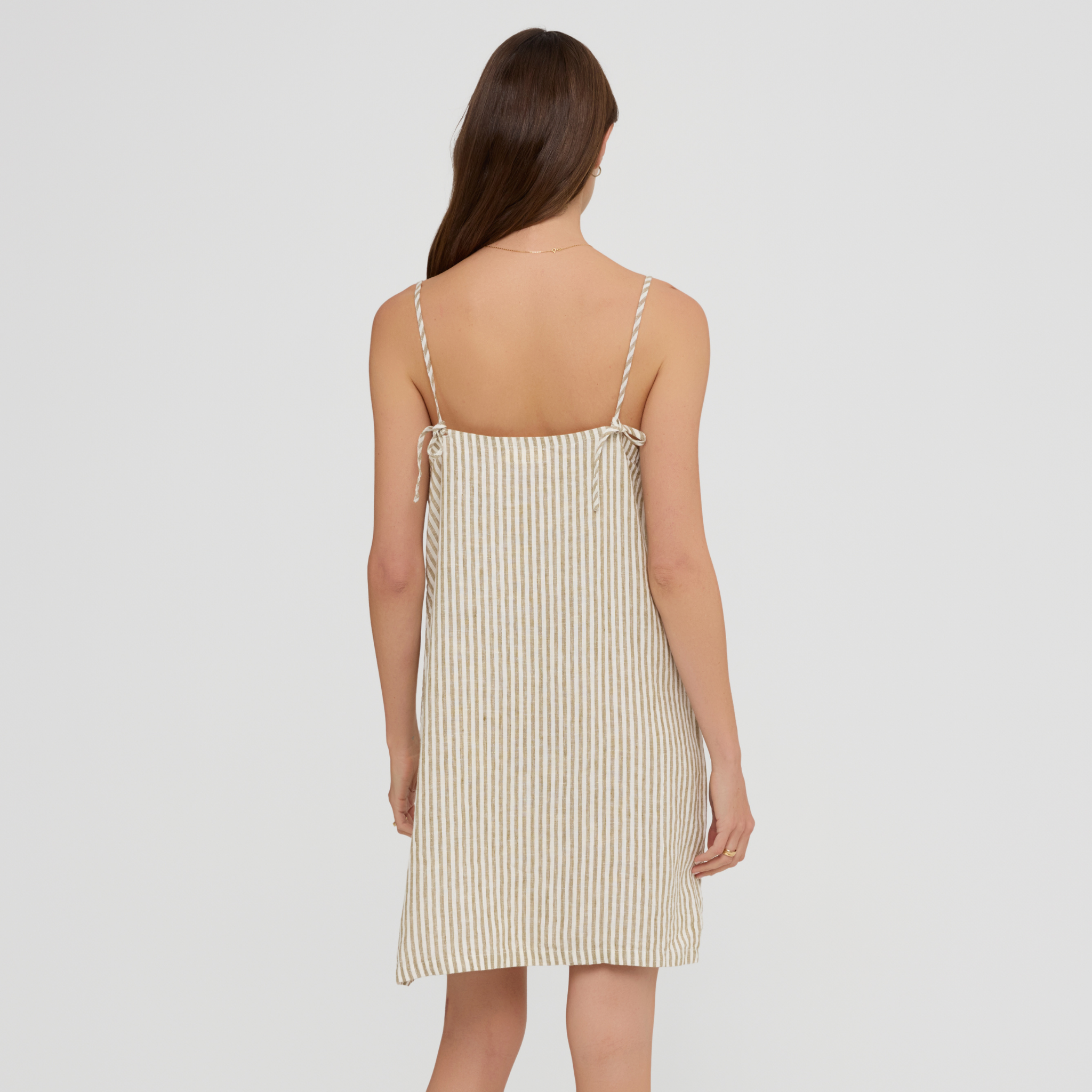 Breathable linen sleep dress with adjustable straps