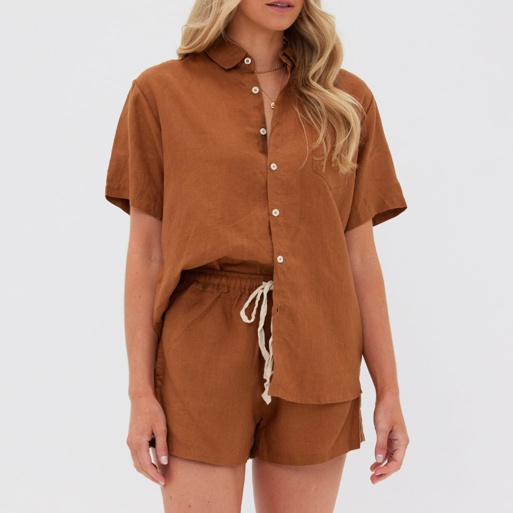 Sandalwood Linen Pyjama Short