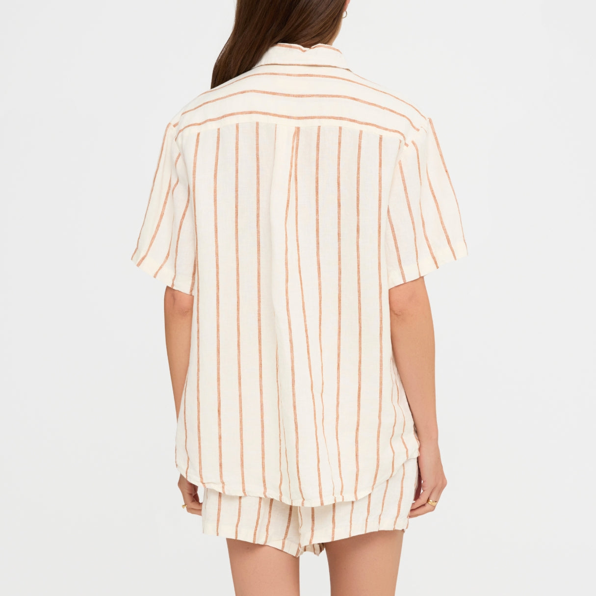 Sandalwood Striped Linen Short