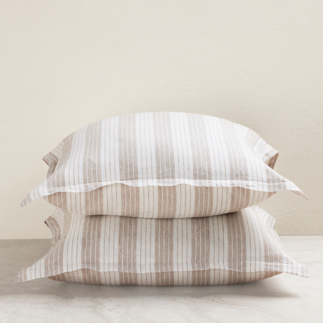 Milk And Honey Chester Striped European Pillowcase (Set of 2)