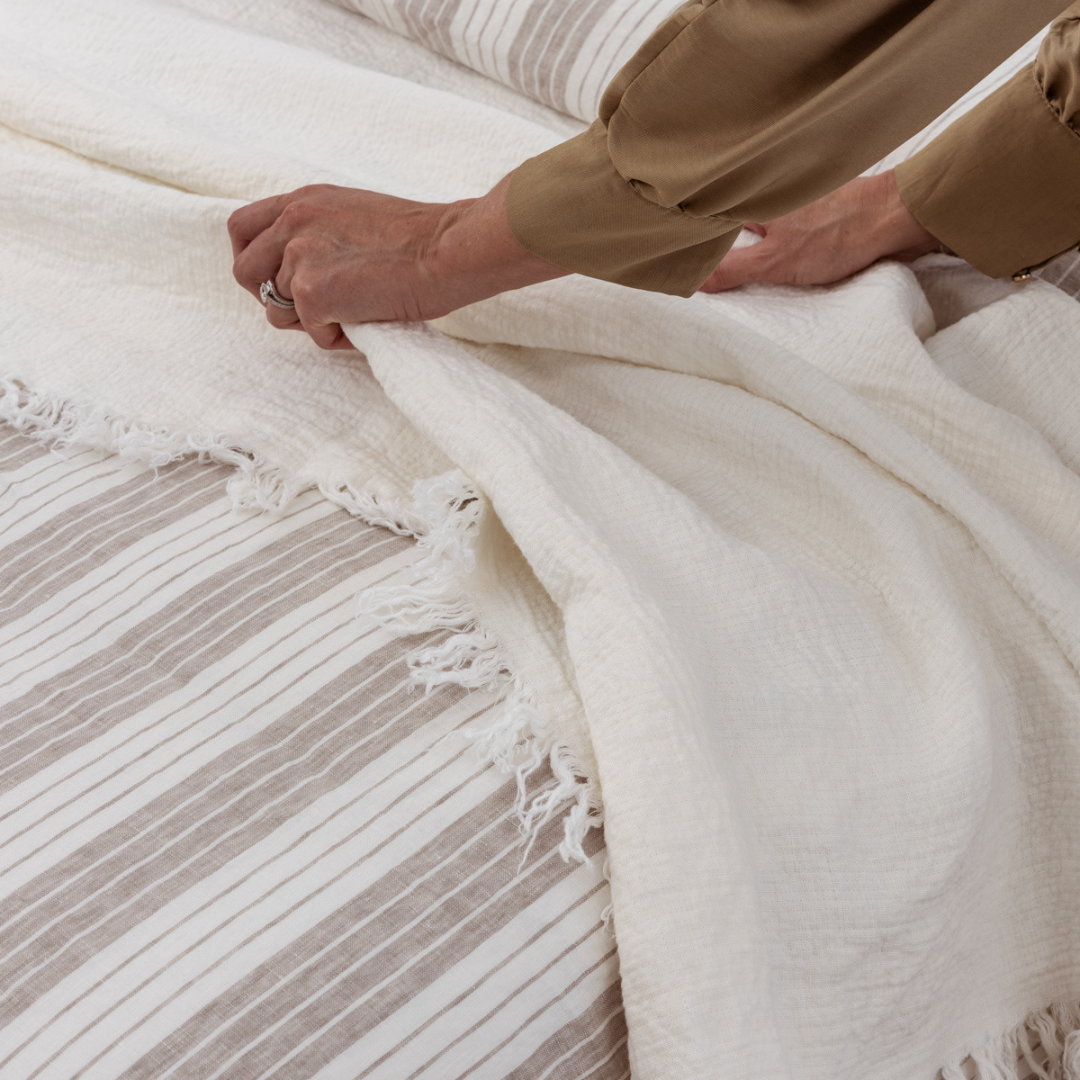 Milk and Honey Chester Striped Duvet Cover