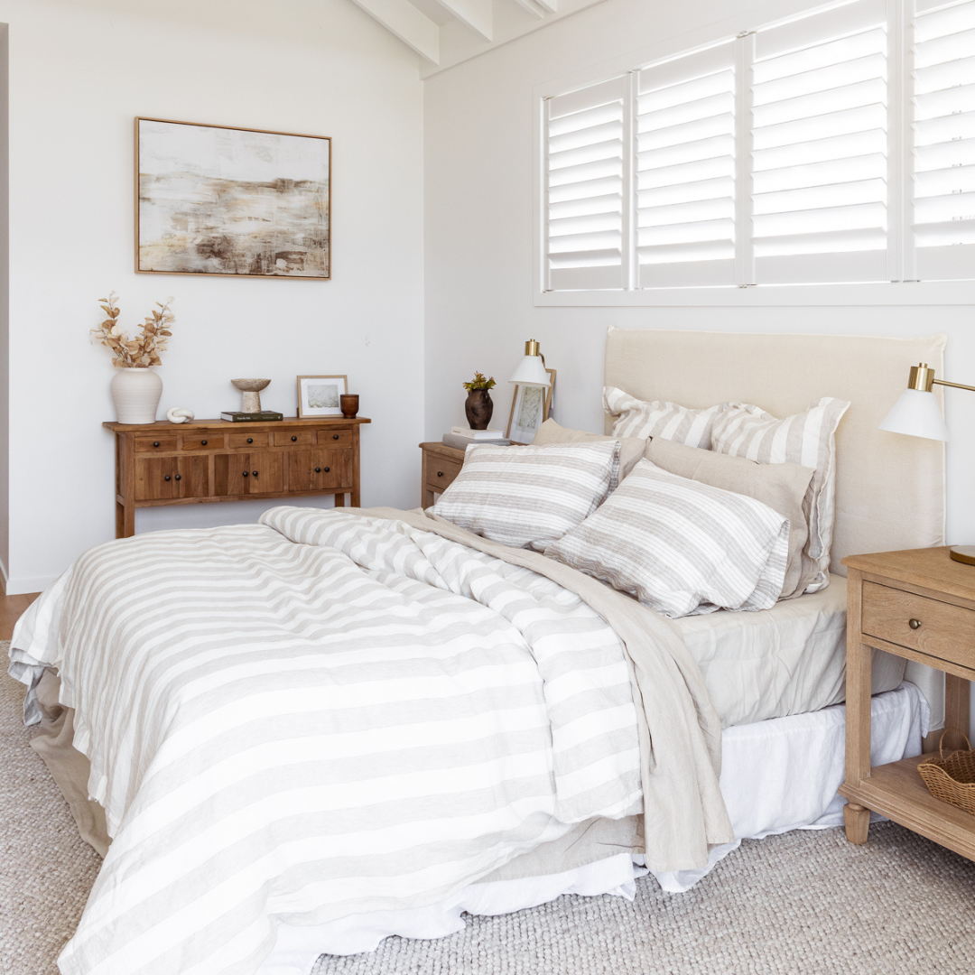 Light Cream Linen Sheet Set